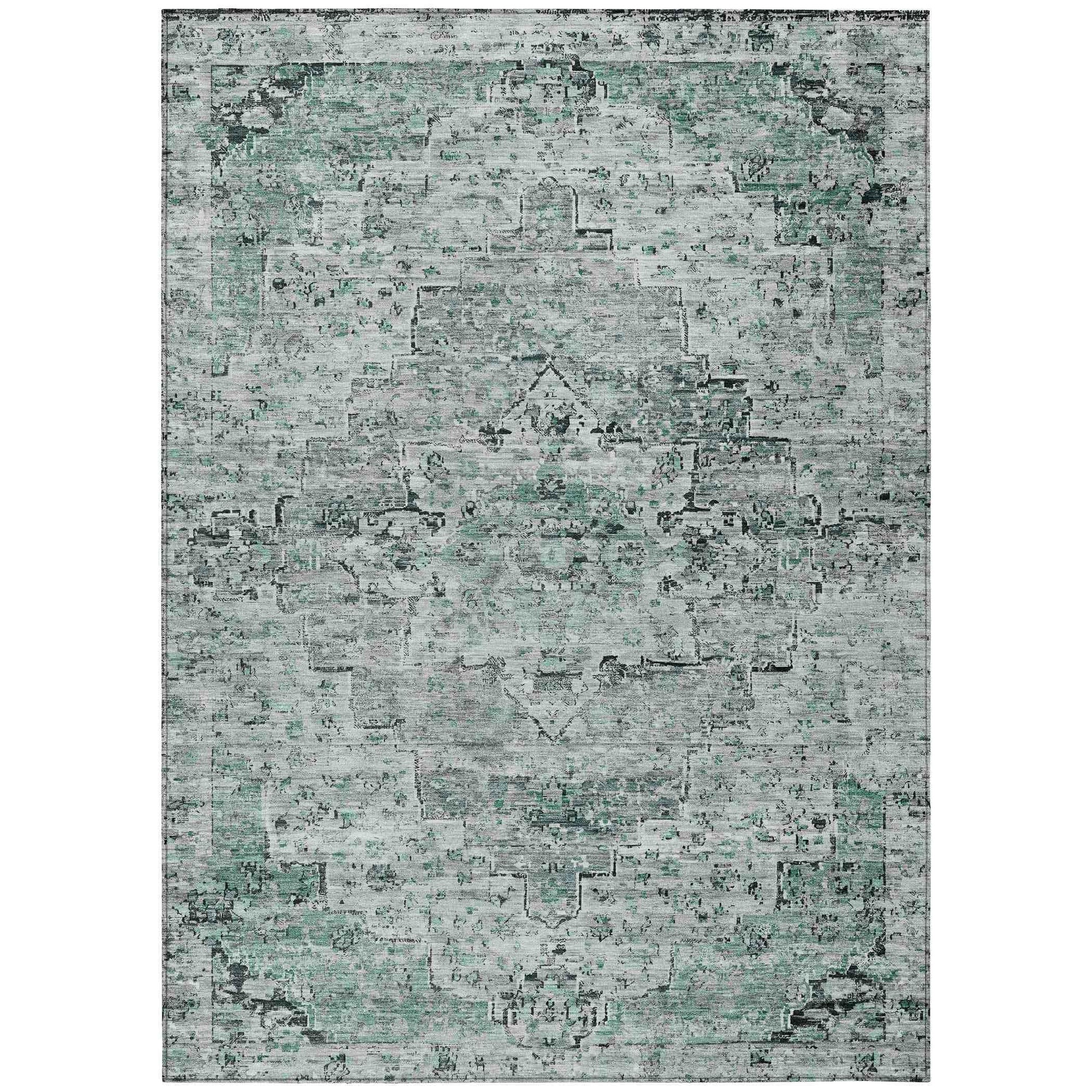 Addison Rugs Raeor Teal Washable Indoor-Outdoor Rug