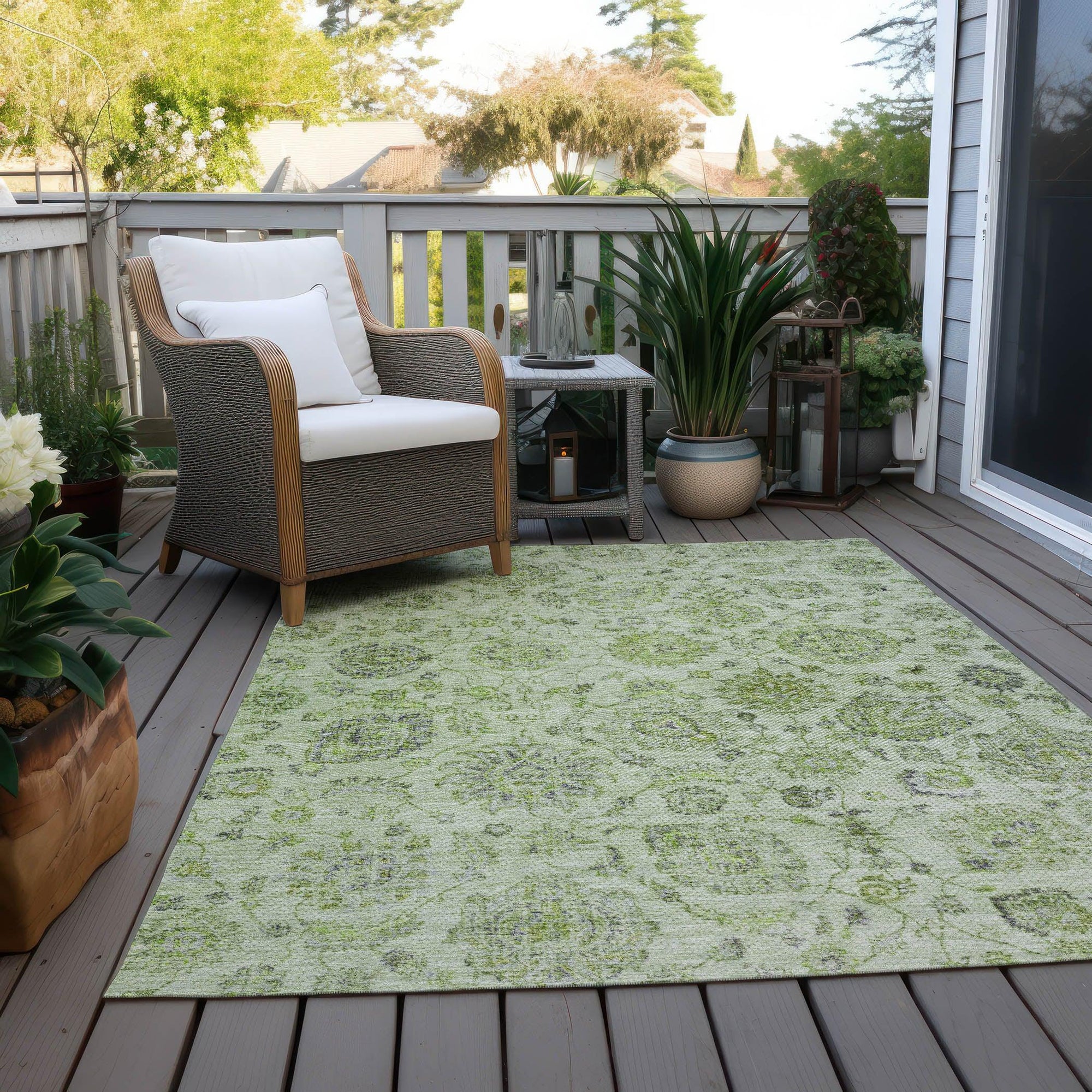 Addison Rugs Raeora Green Washable Indoor-Outdoor Rug