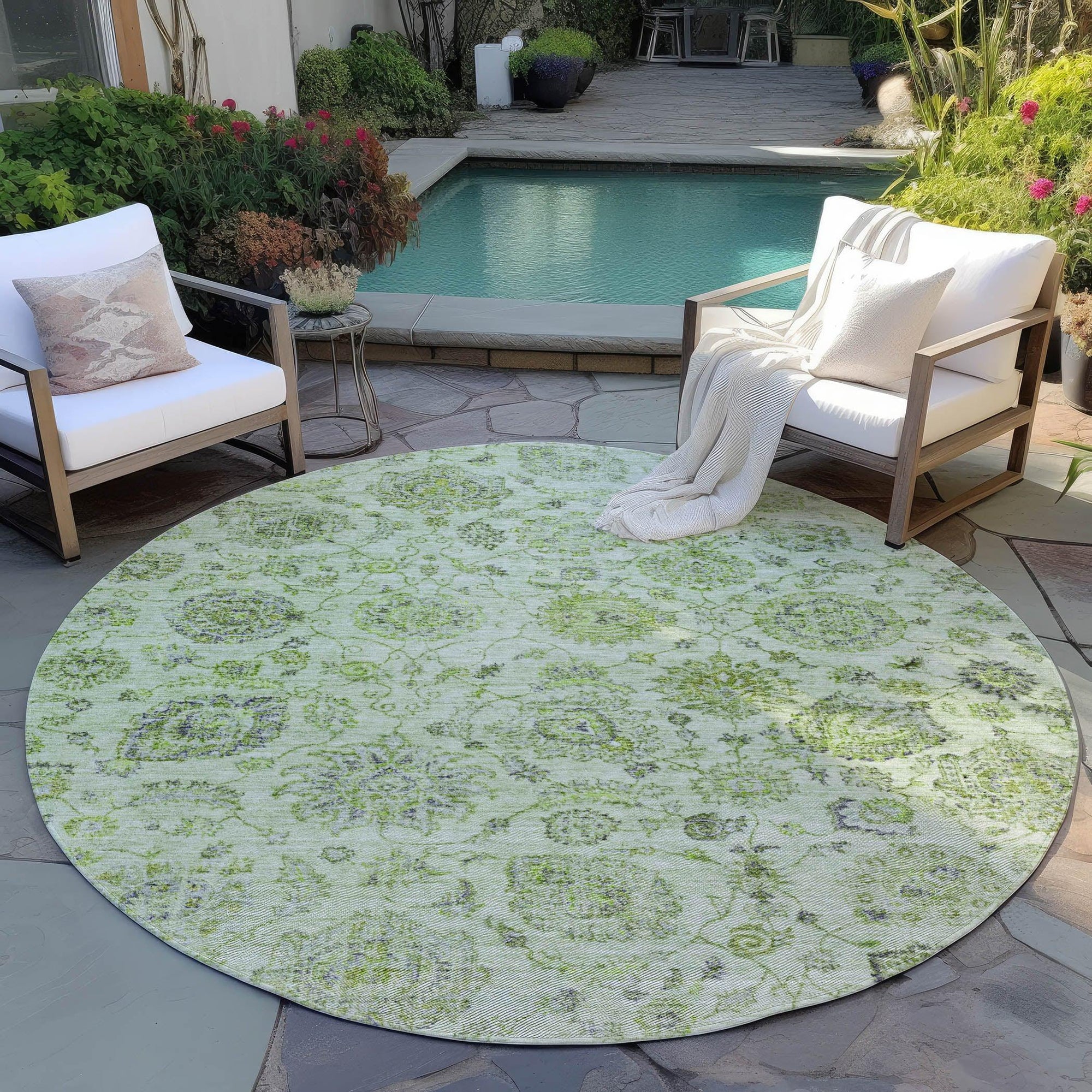 Addison Rugs Raeora Green Washable Indoor-Outdoor Rug