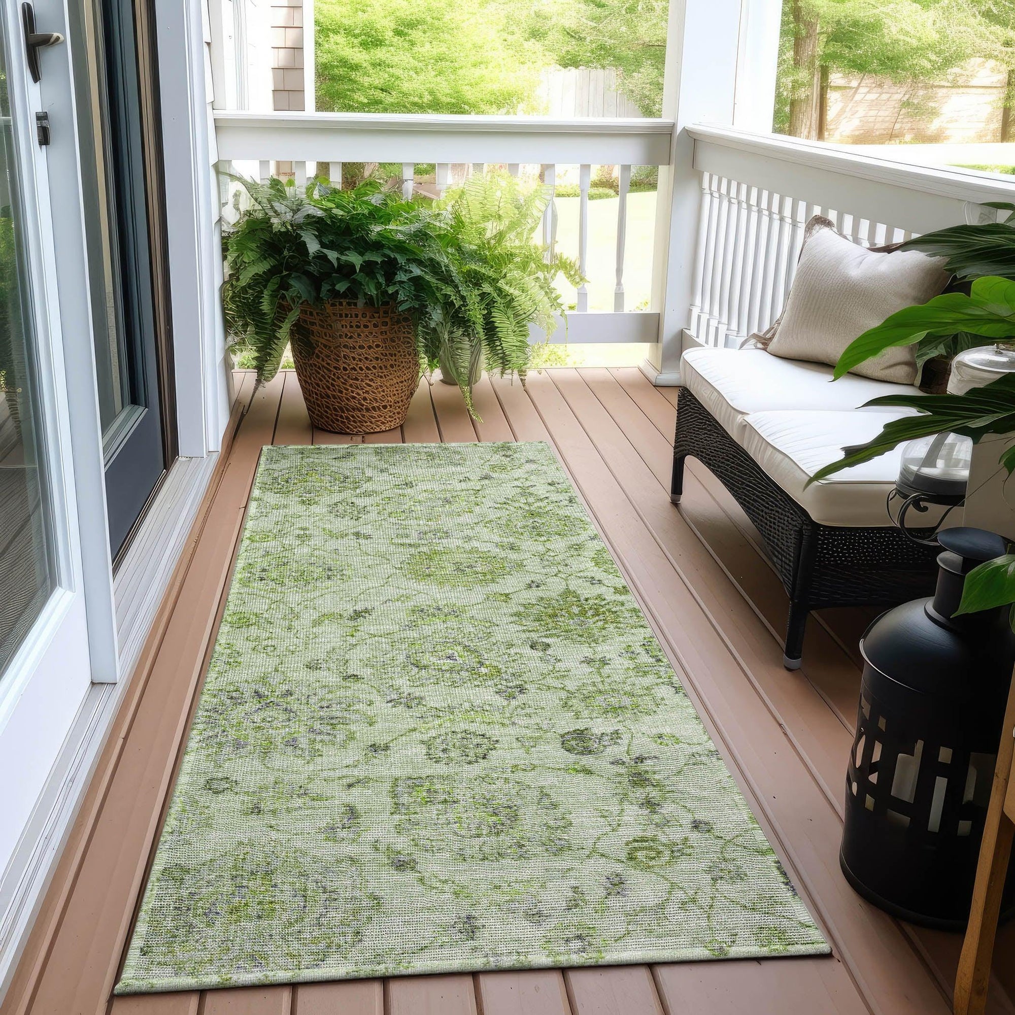 Addison Rugs Raeora Green Washable Indoor-Outdoor Rug