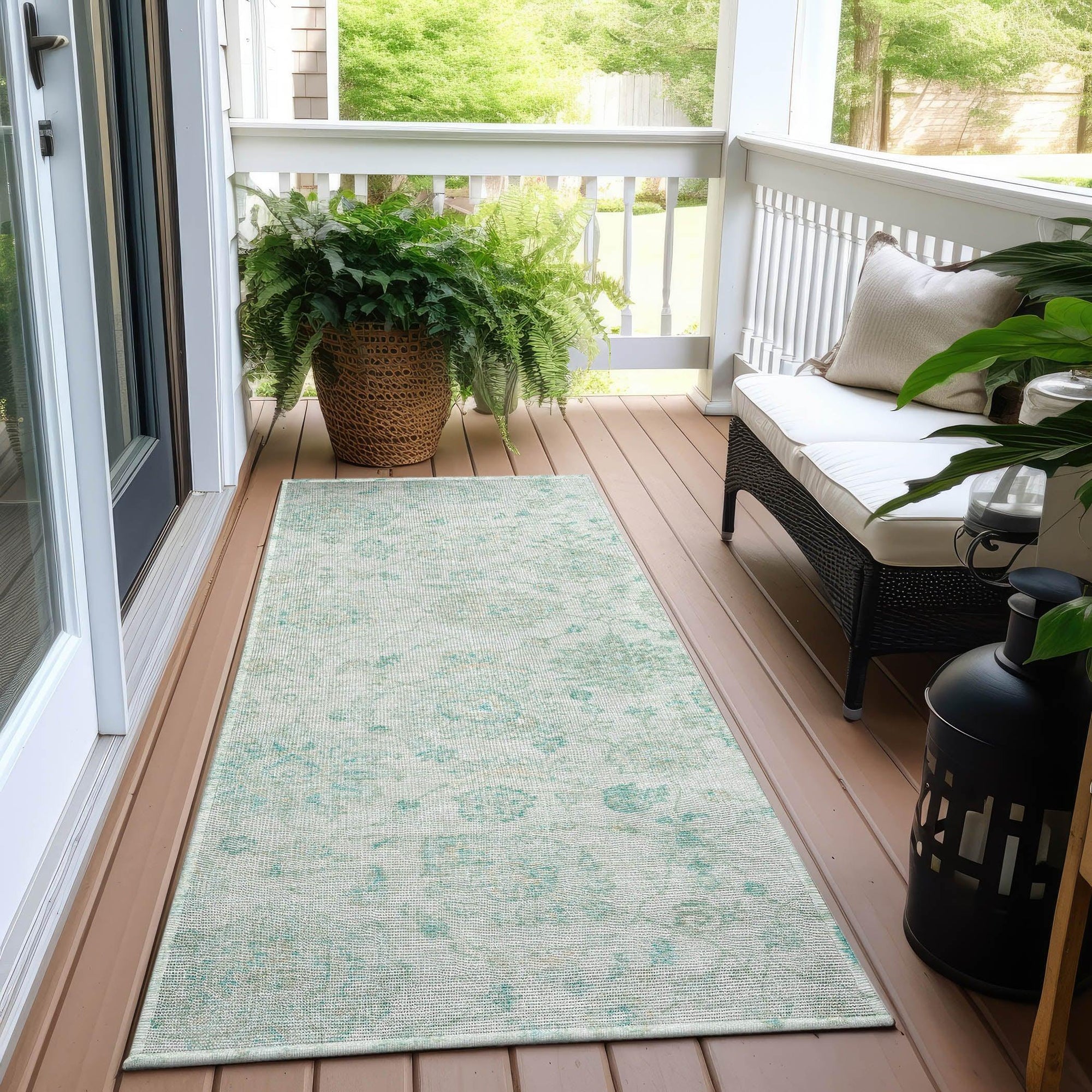 Addison Rugs Raeora Teal Washable Indoor-Outdoor Rug