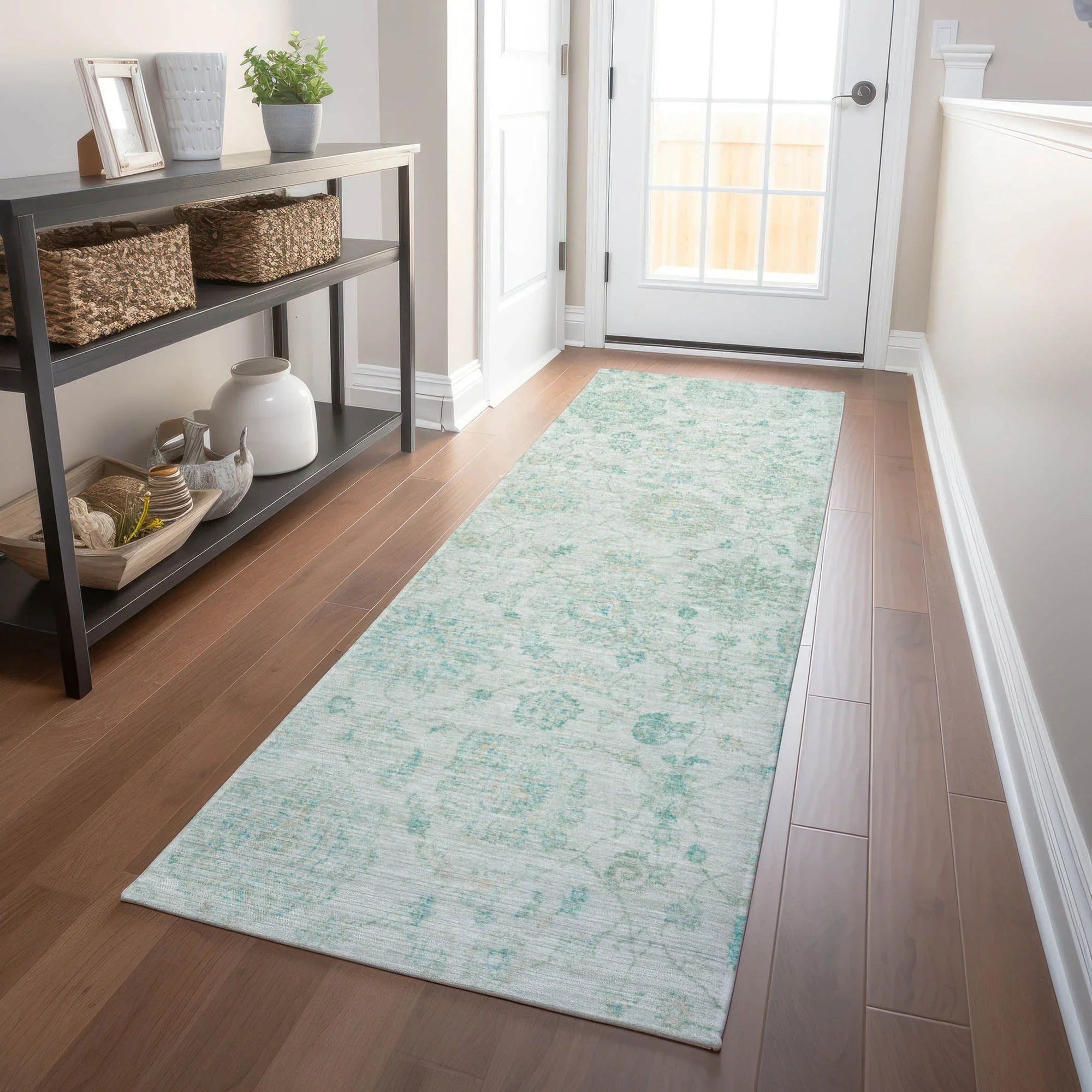 Addison Rugs Raeora Teal Washable Indoor-Outdoor Rug