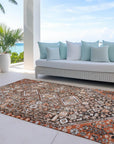 Saelain Brown Washable Indoor-Outdoor Rug