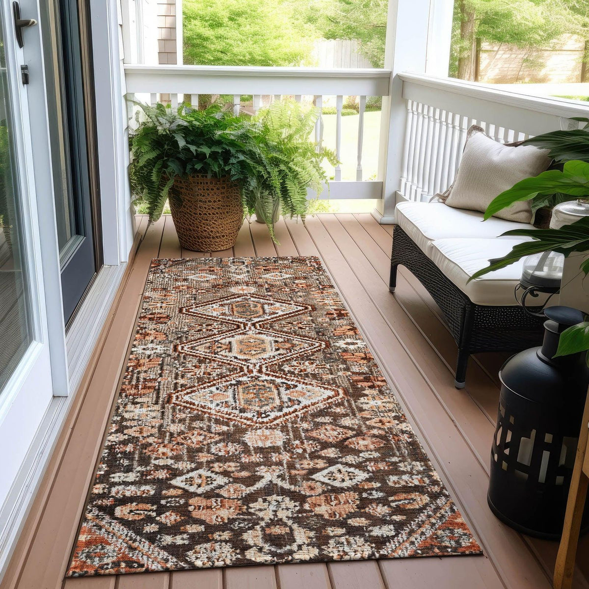 Saelain Brown Washable Indoor-Outdoor Rug - Ships in 2-3 Days - view 9
