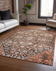 Saelain Brown Washable Indoor-Outdoor Rug