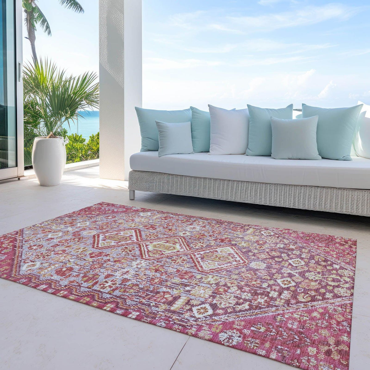 Addison Rugs Saelain Red Washable Indoor-Outdoor Rug