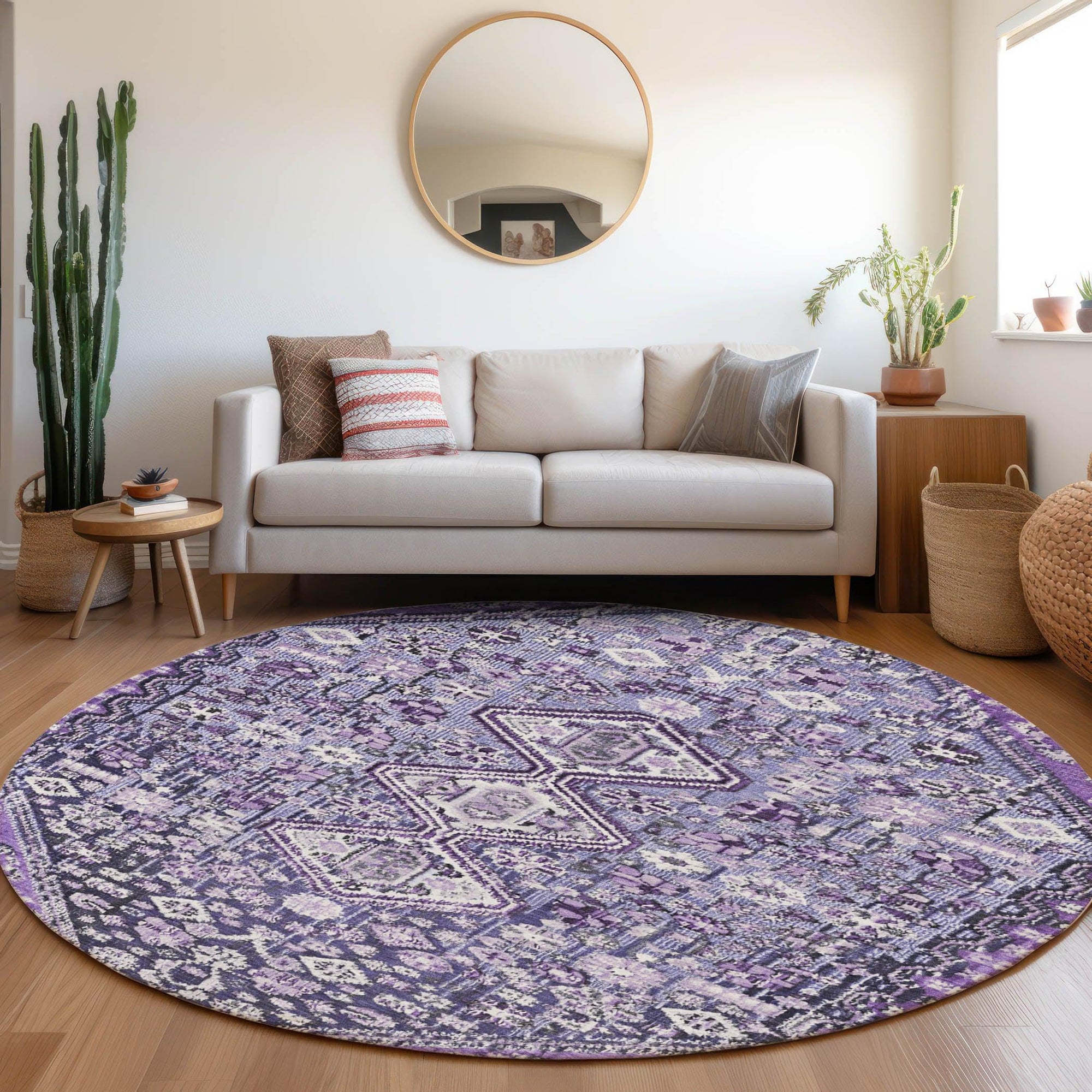 Addison Rugs Saelain Purple Washable Indoor-Outdoor Rug