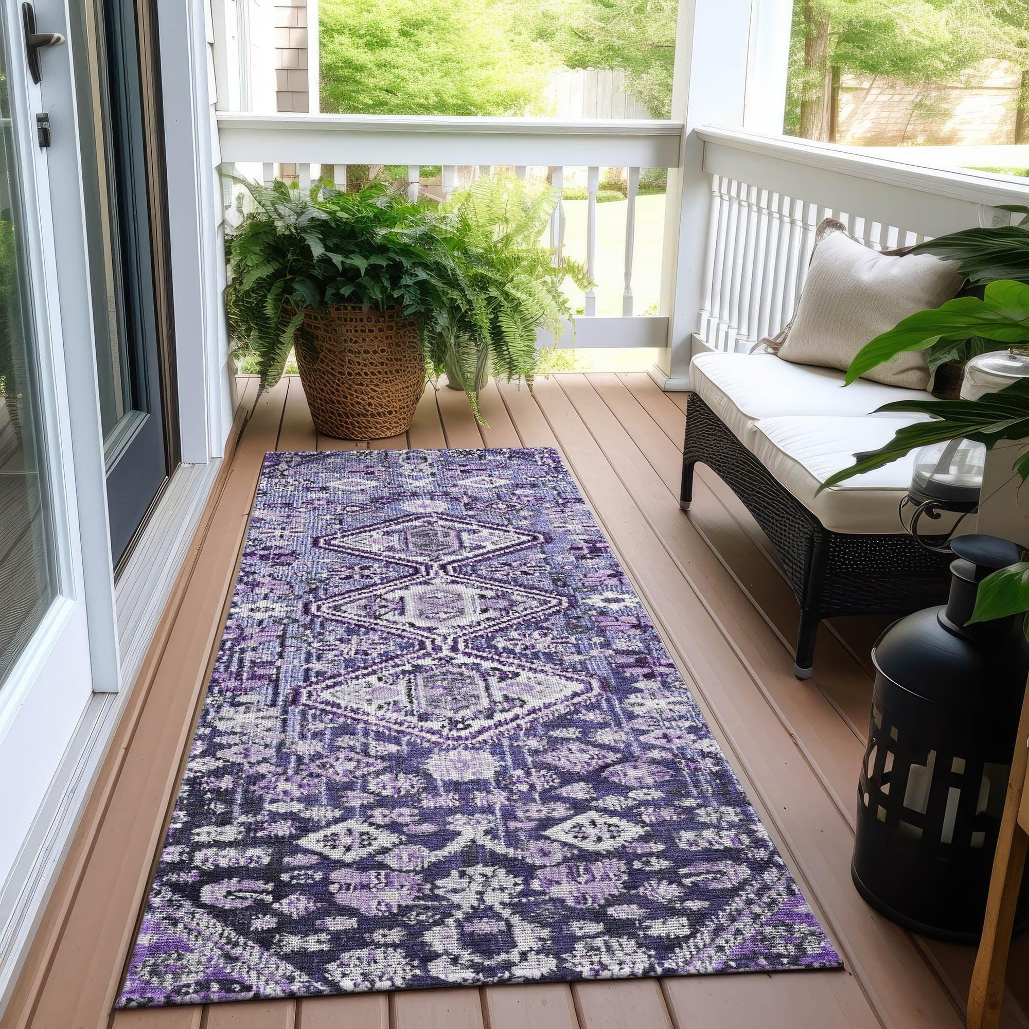 Addison Rugs Saelain Purple Washable Indoor-Outdoor Rug