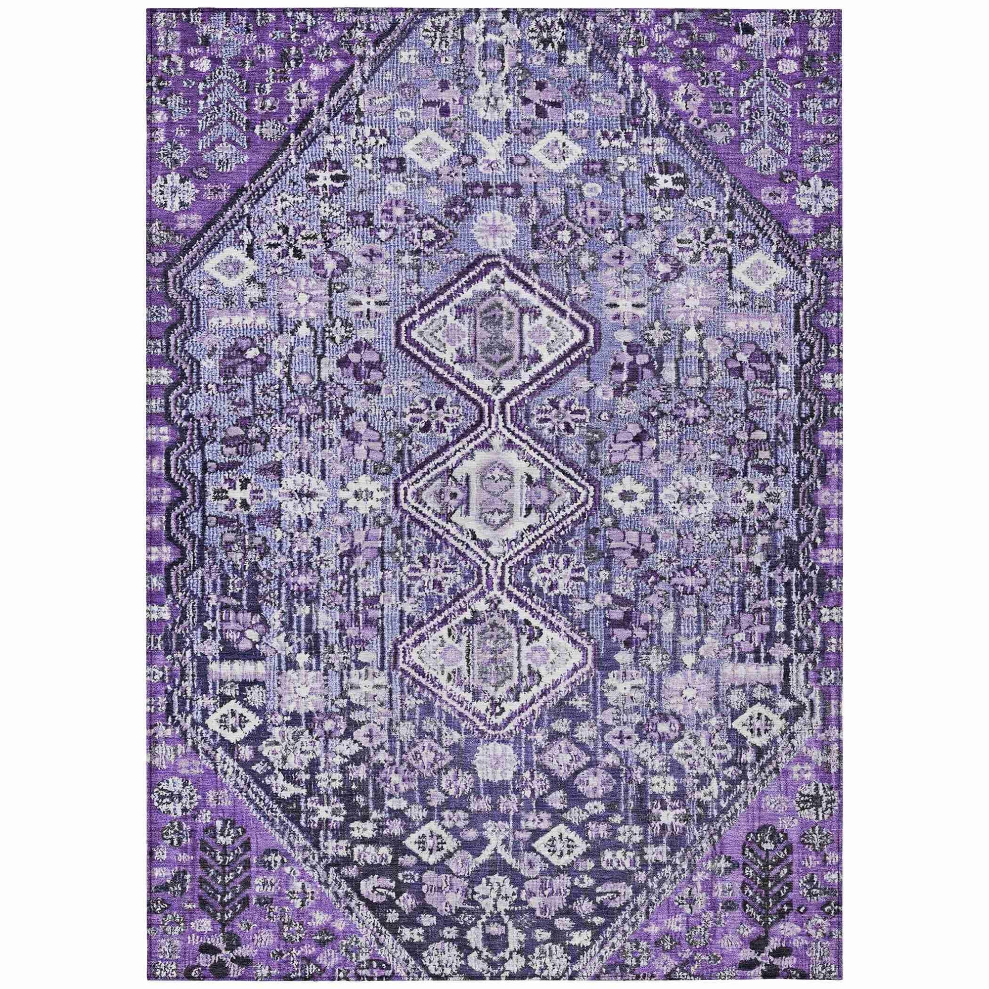 Addison Rugs Saelain Purple Washable Indoor-Outdoor Rug