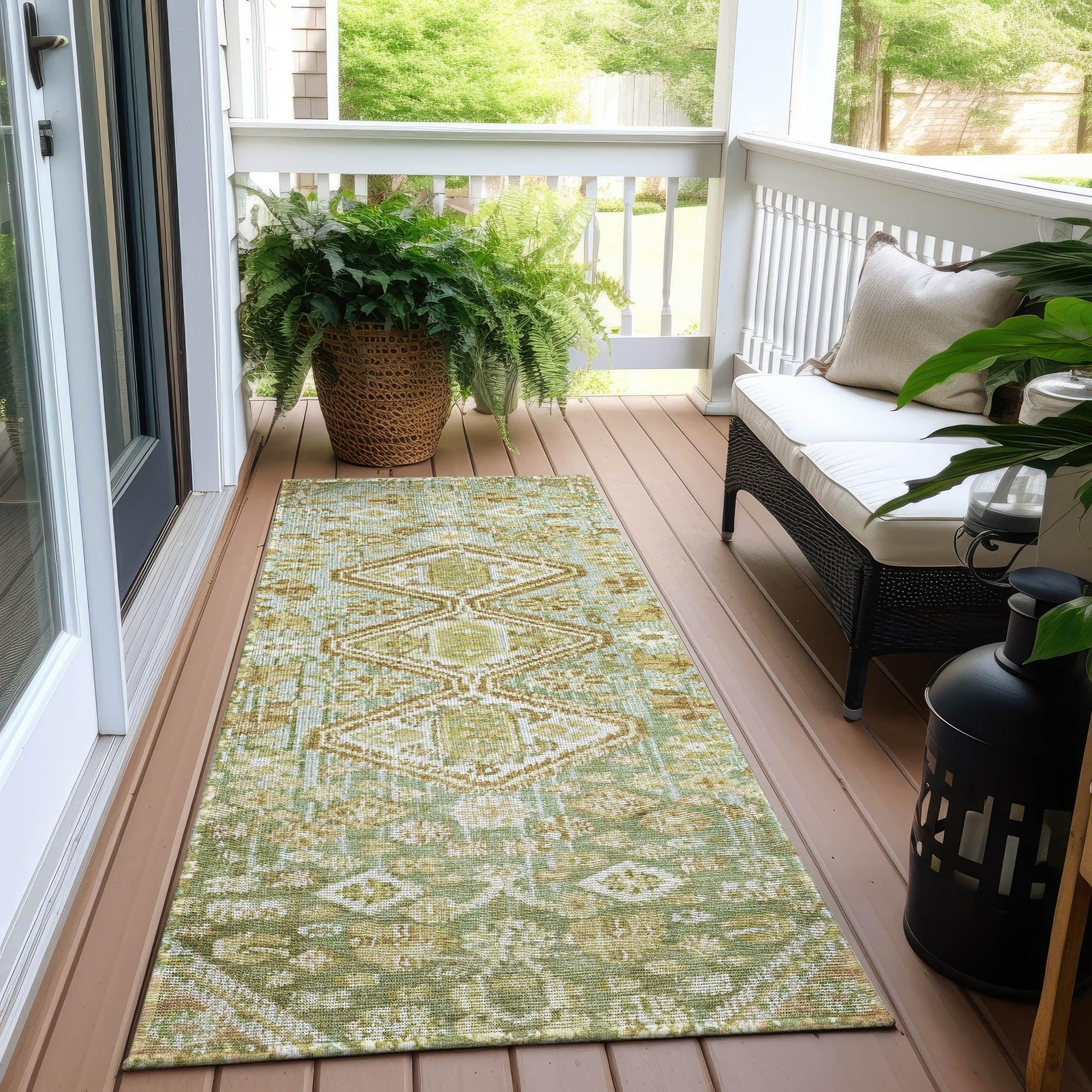 Addison Rugs Saelain Green Washable Indoor-Outdoor Rug