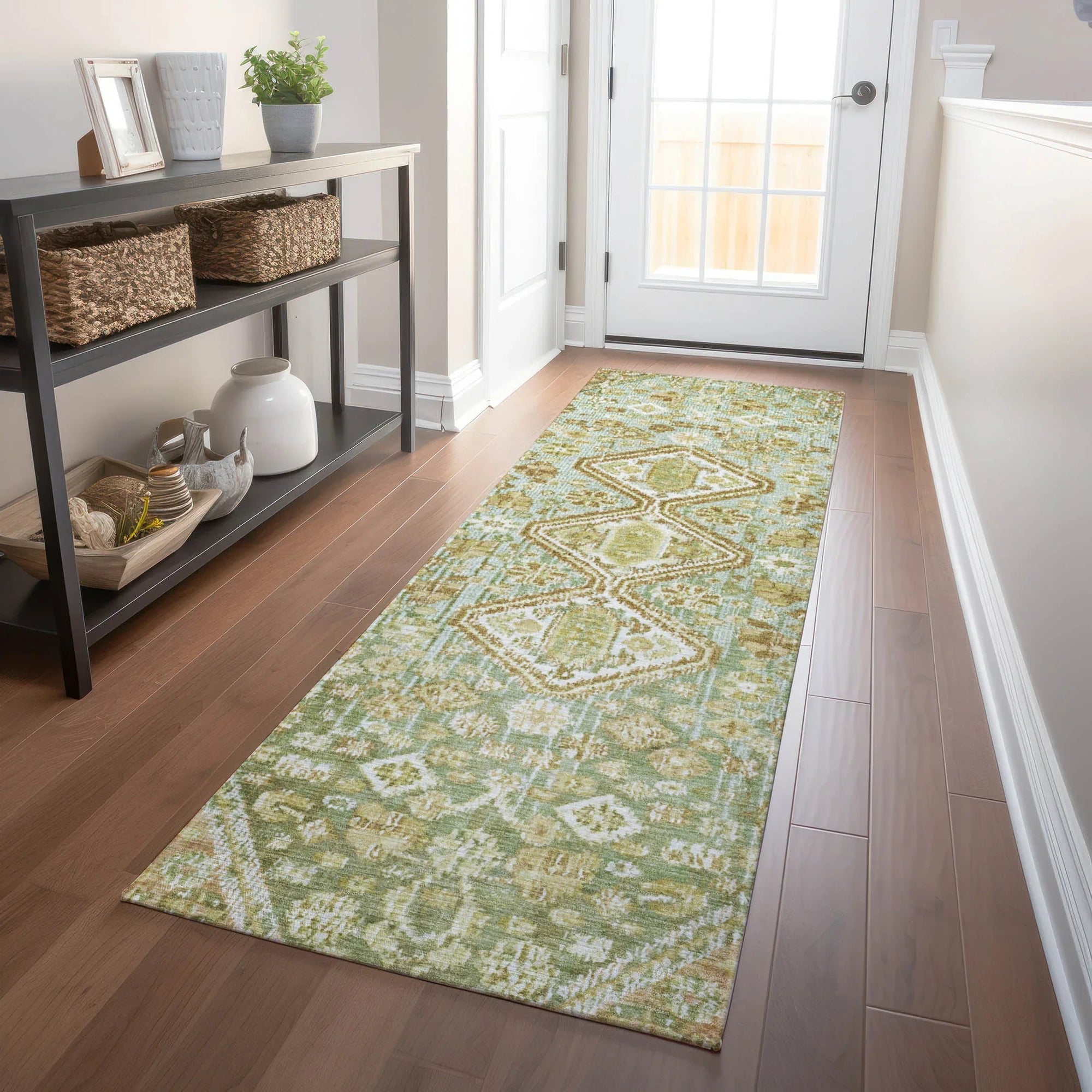Addison Rugs Saelain Green Washable Indoor-Outdoor Rug