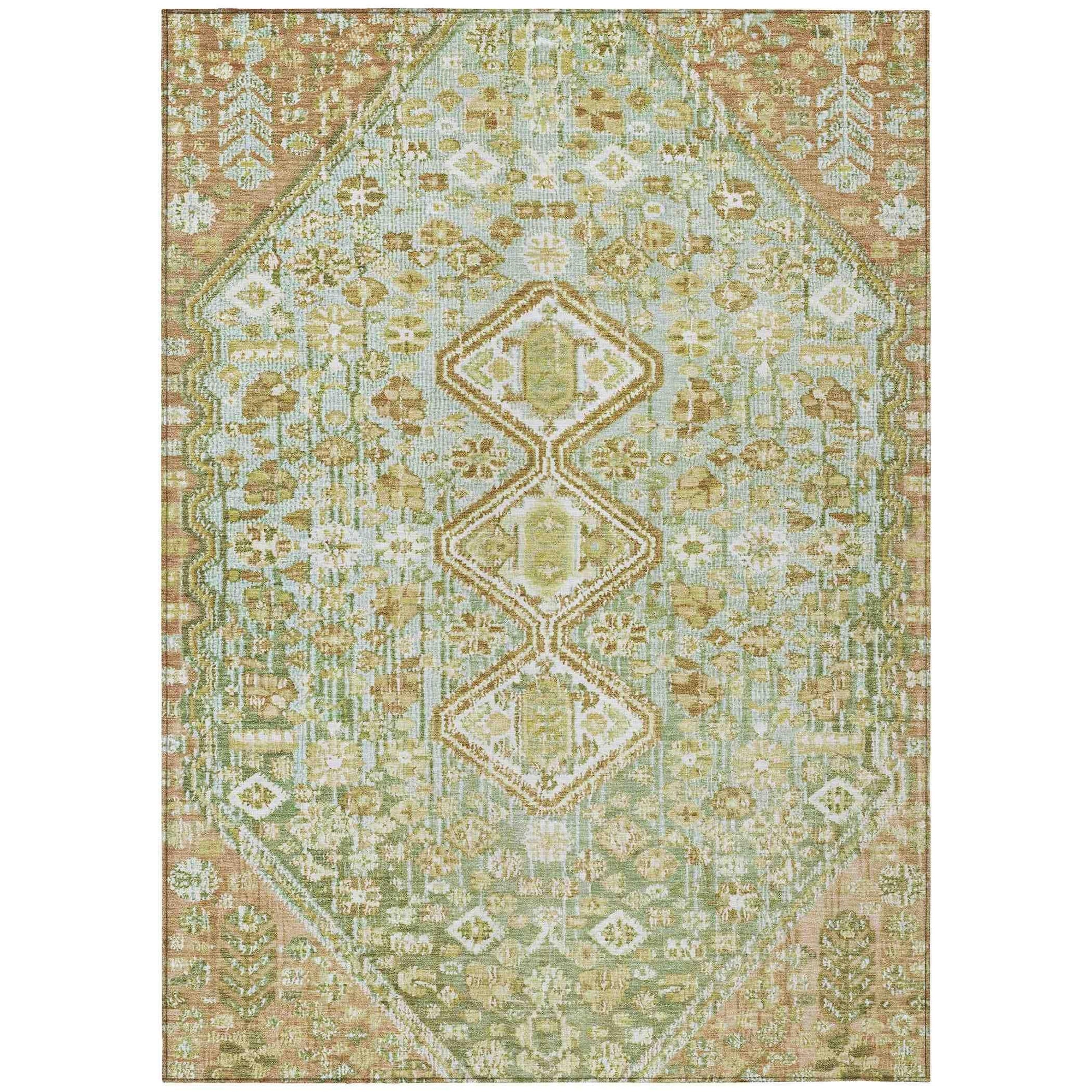 Addison Rugs Saelain Green Washable Indoor-Outdoor Rug