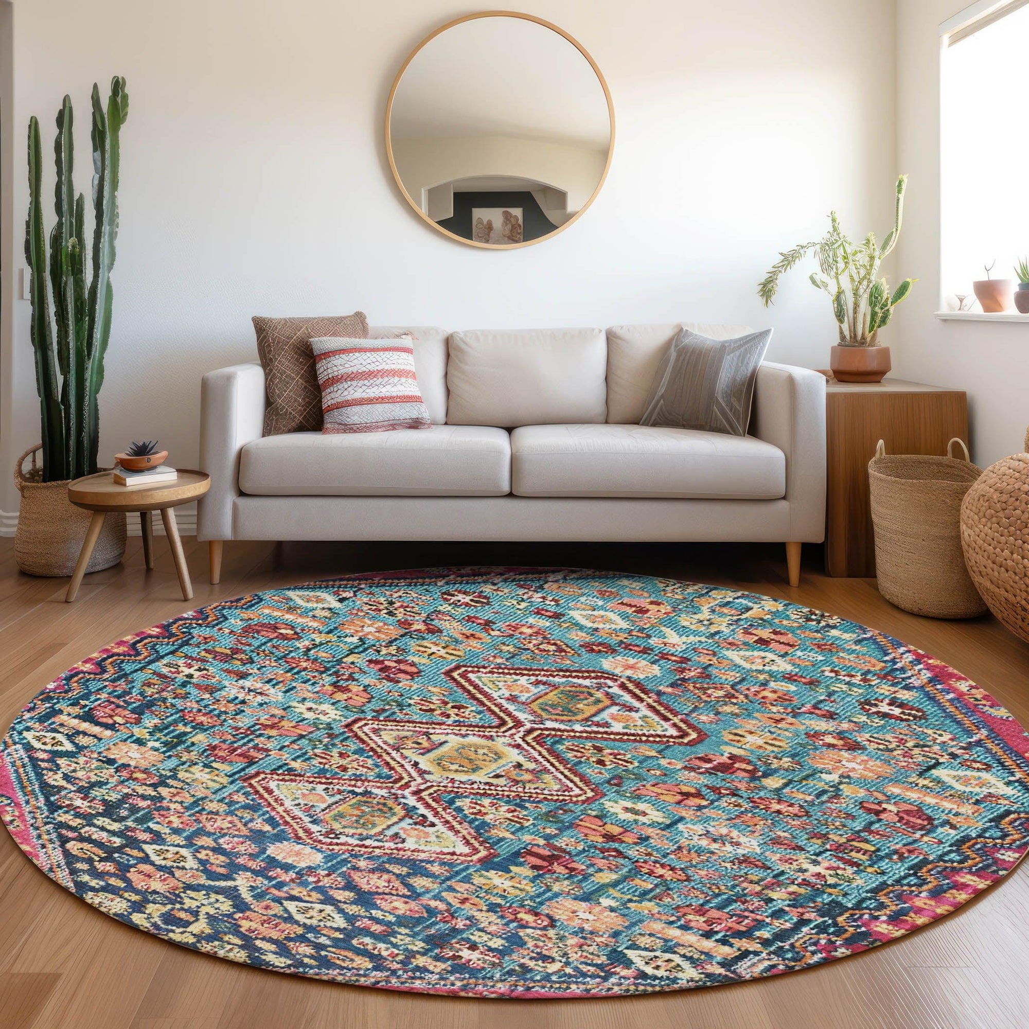 Addison Rugs Saelain Teal Washable Indoor-Outdoor Rug