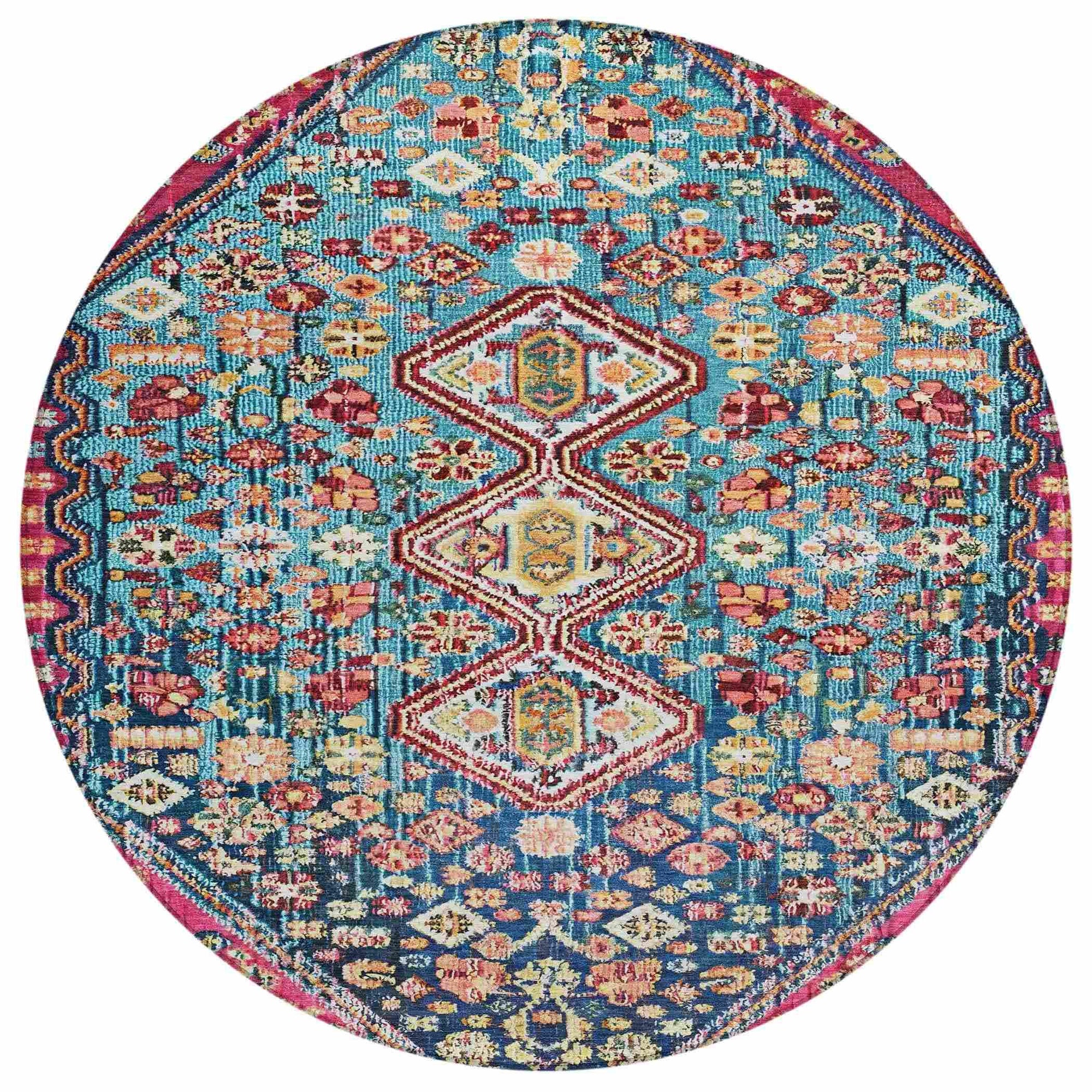 Addison Rugs Saelain Teal Washable Indoor-Outdoor Rug