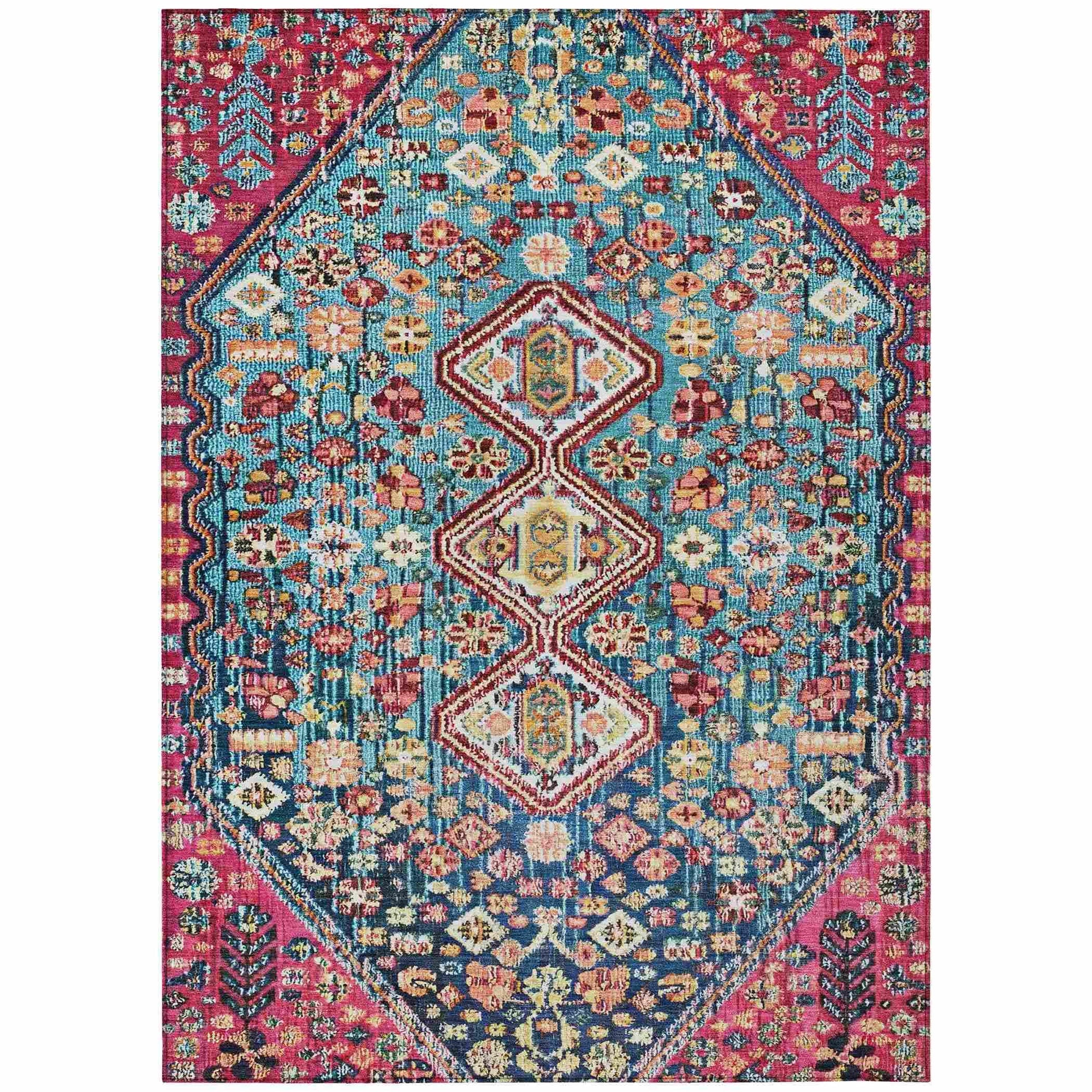 Addison Rugs Saelain Teal Washable Indoor-Outdoor Rug
