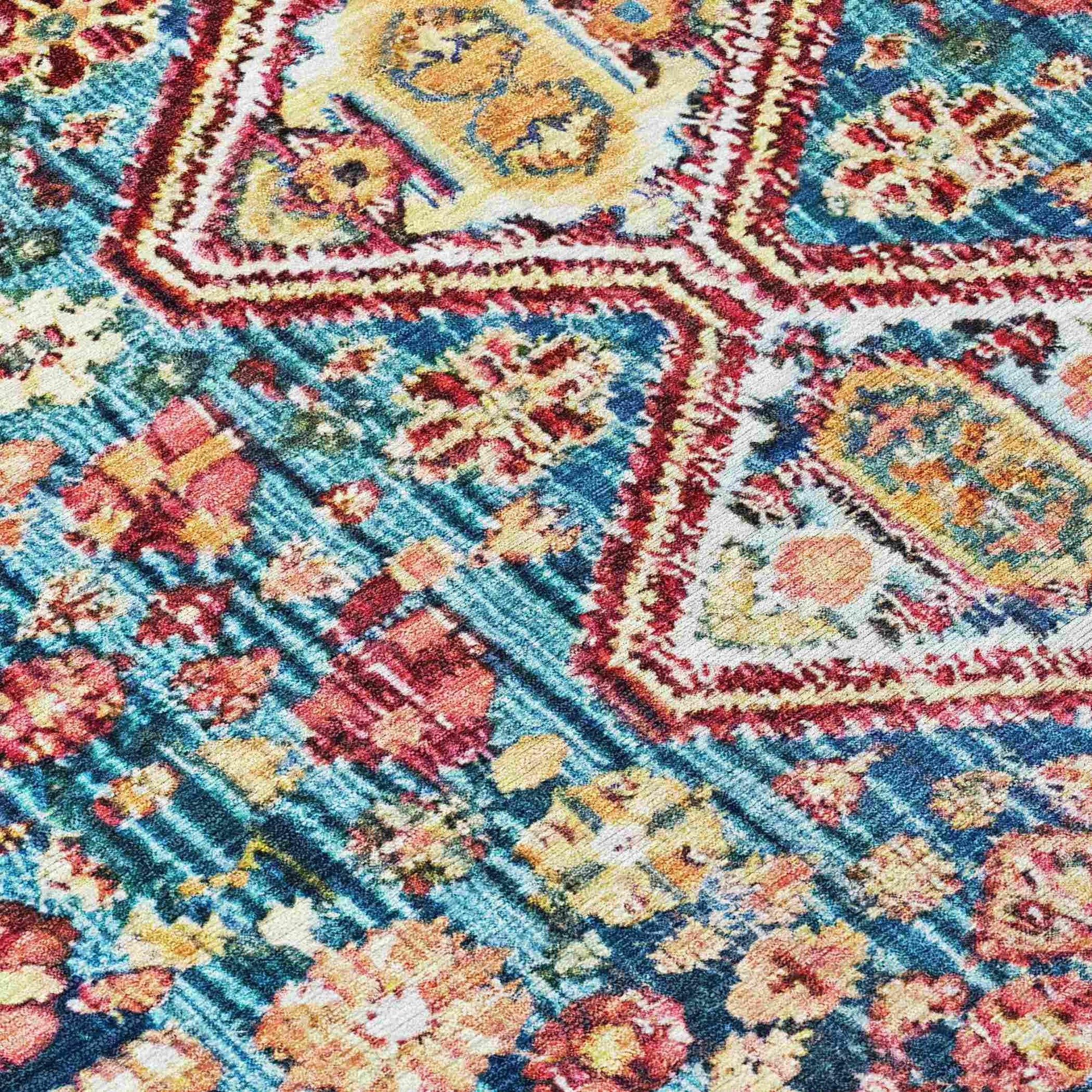 Addison Rugs Saelain Teal Washable Indoor-Outdoor Rug