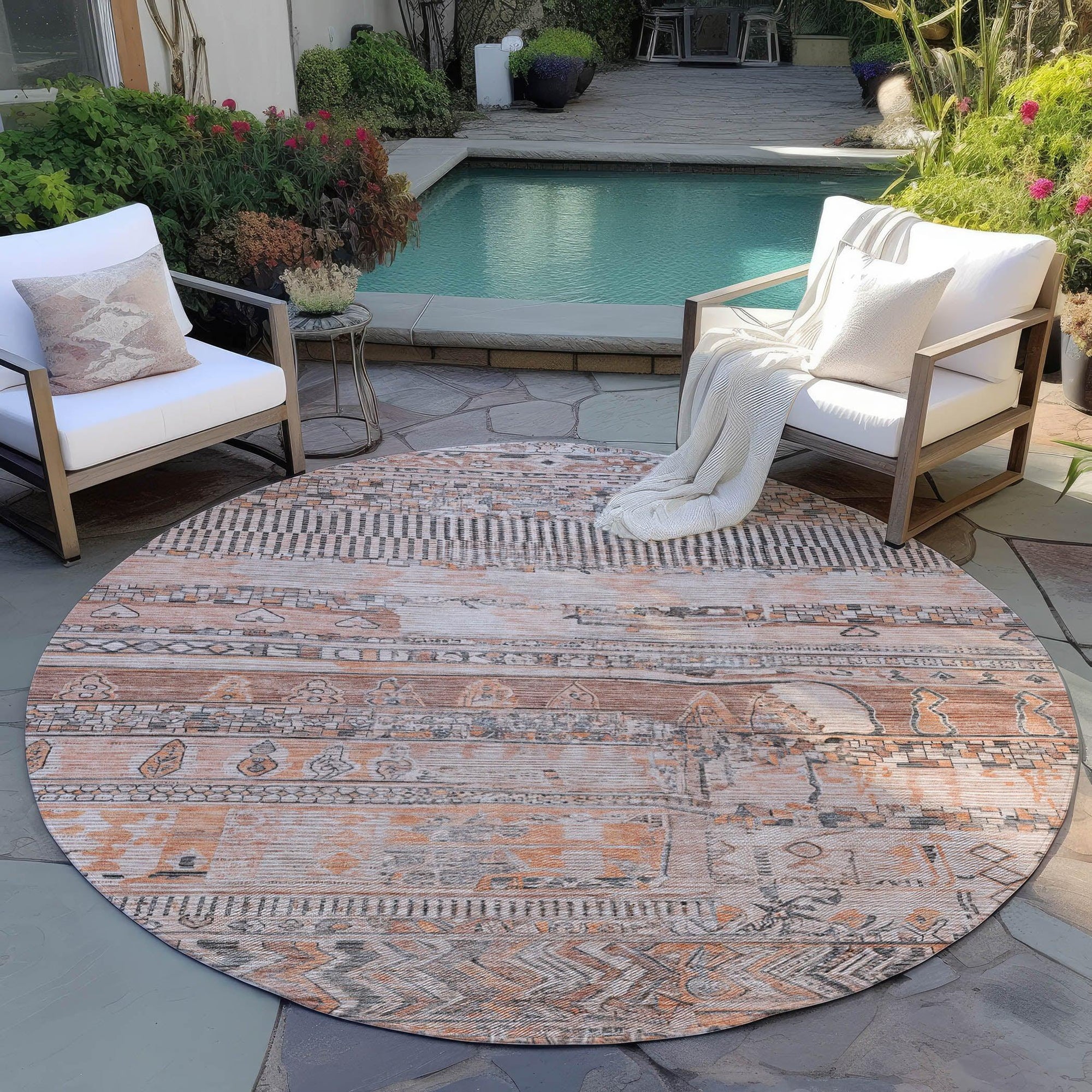 Addison Rugs Saelanor Orange Washable Indoor-Outdoor Rug