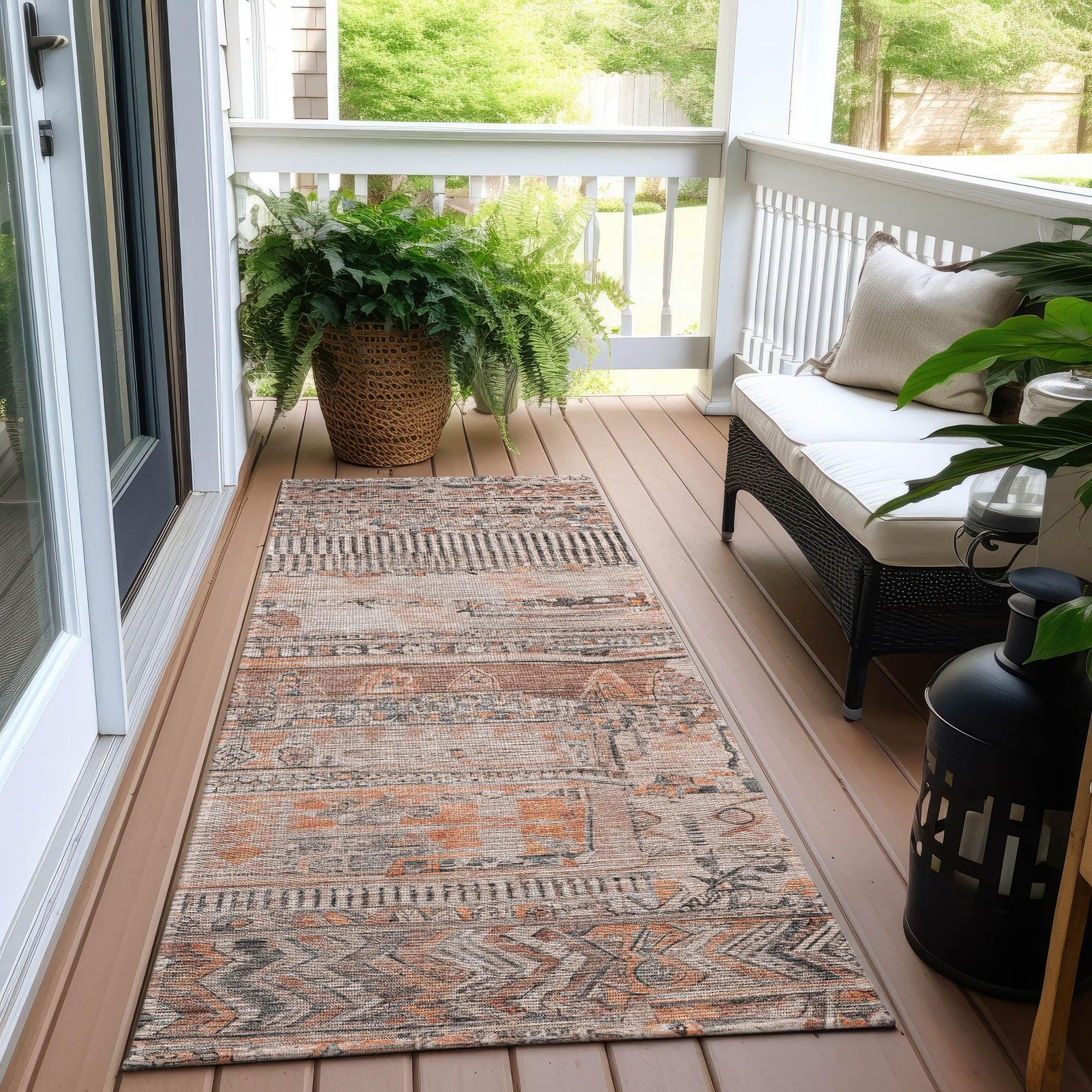 Addison Rugs Saelanor Orange Washable Indoor-Outdoor Rug
