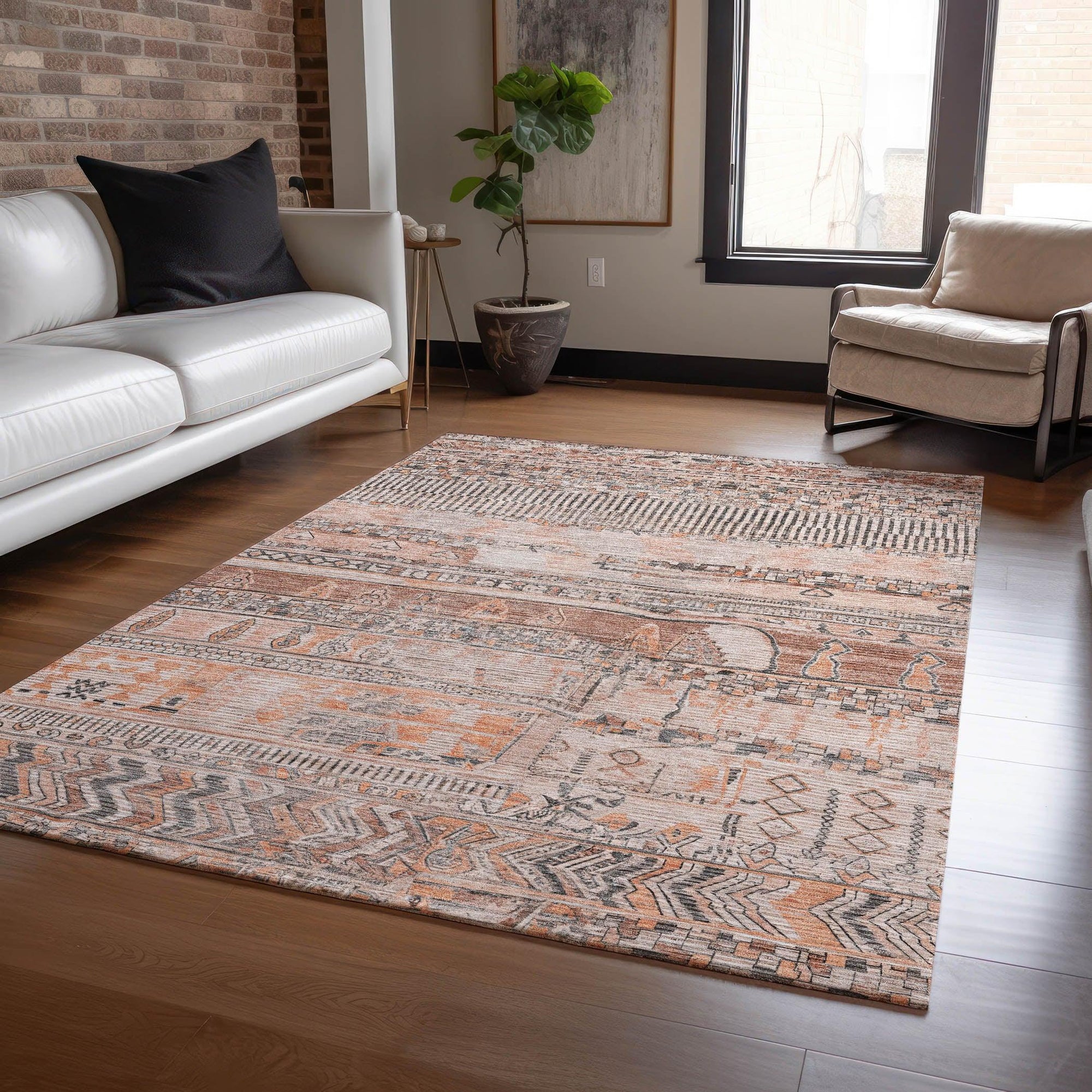 Addison Rugs Saelanor Orange Washable Indoor-Outdoor Rug