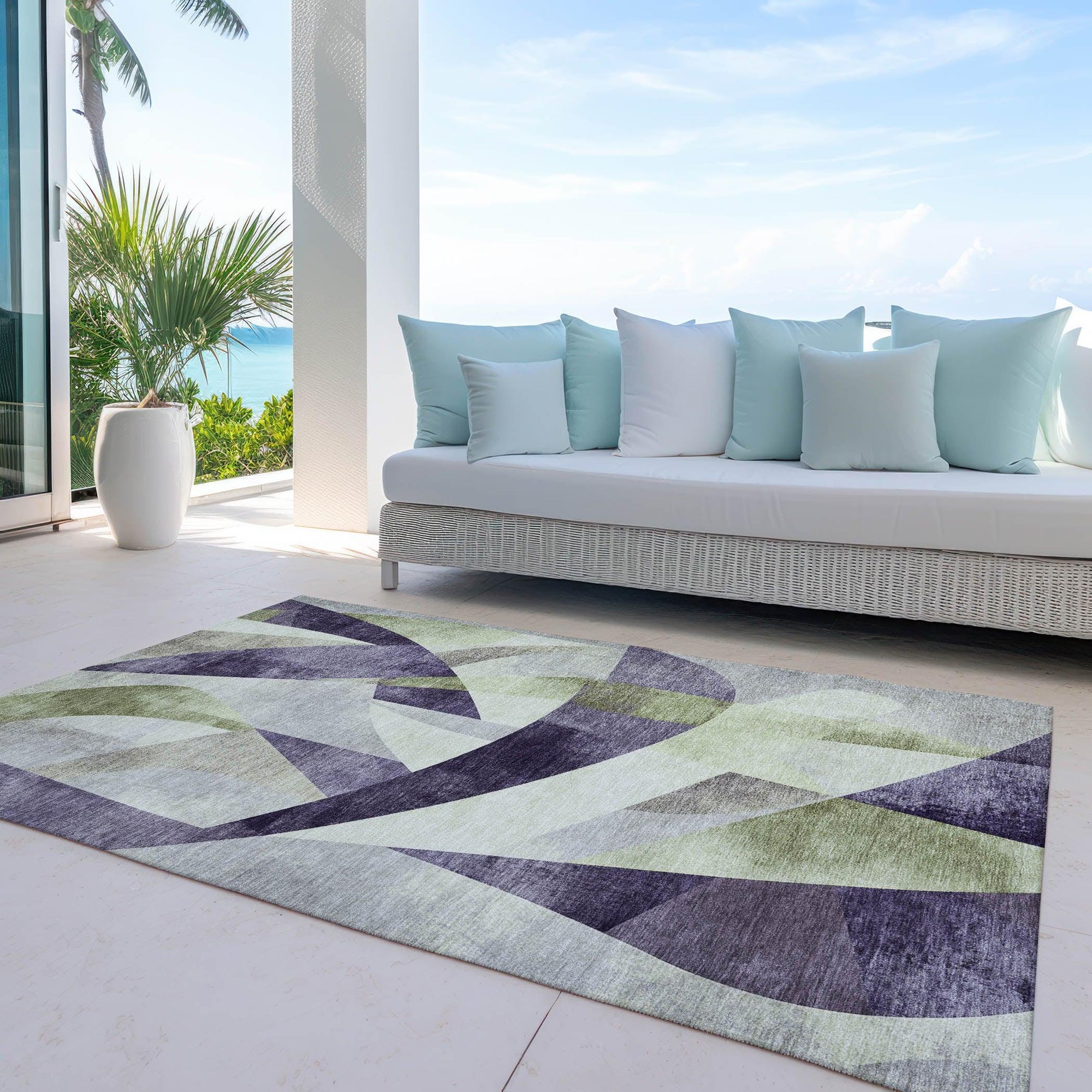 Addison Rugs Saelara Purple Washable Indoor-Outdoor Rug
