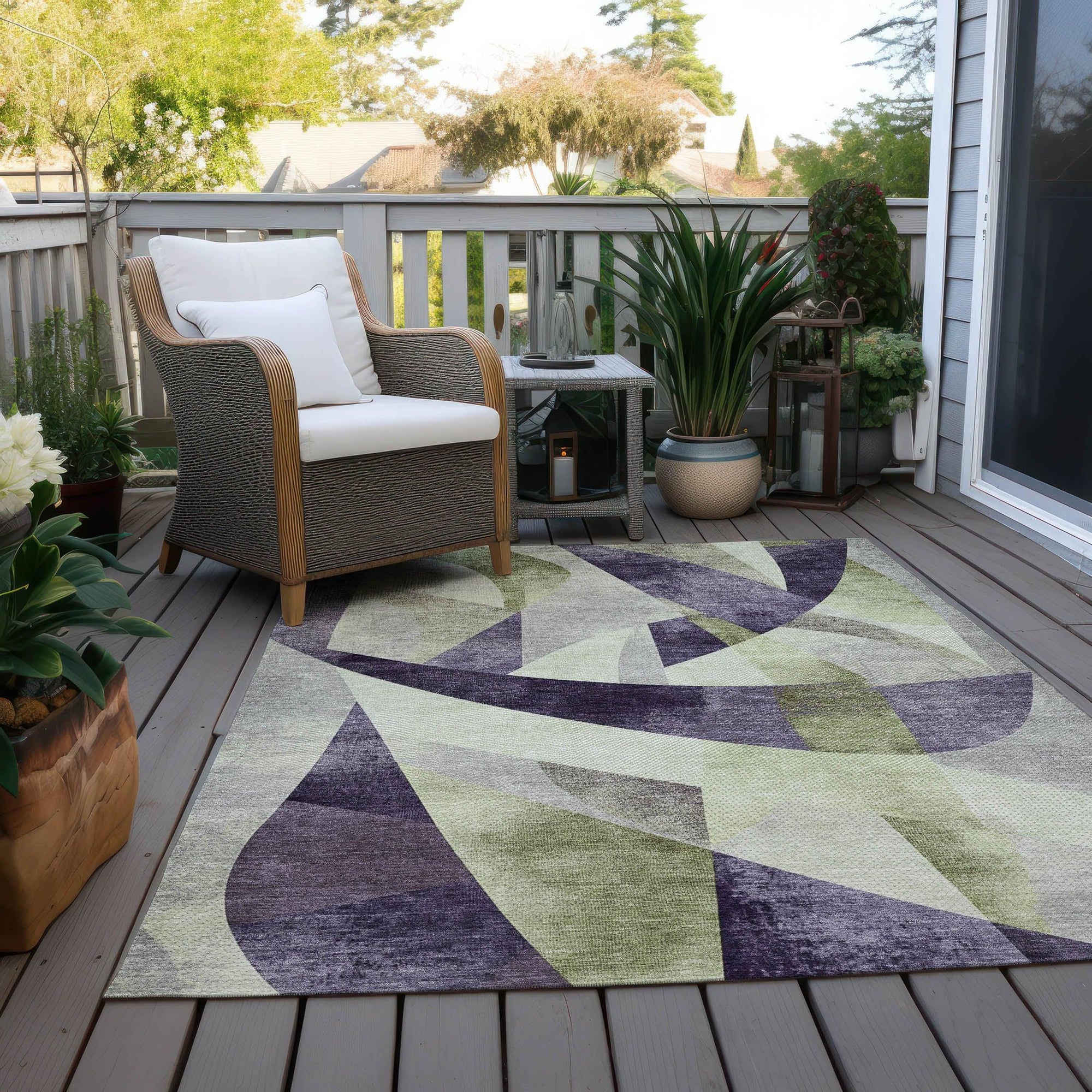 Addison Rugs Saelara Purple Washable Indoor-Outdoor Rug