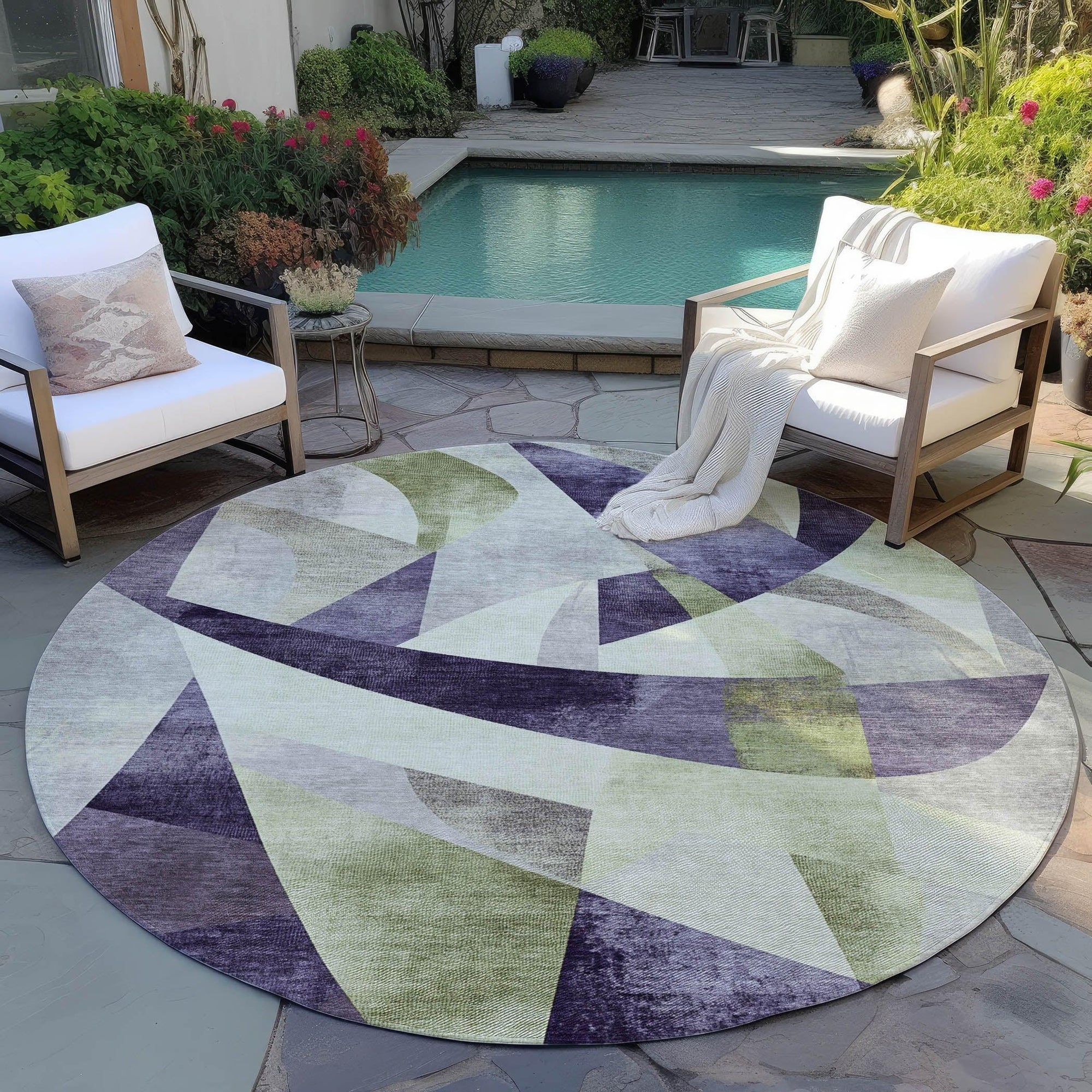 Addison Rugs Saelara Purple Washable Indoor-Outdoor Rug