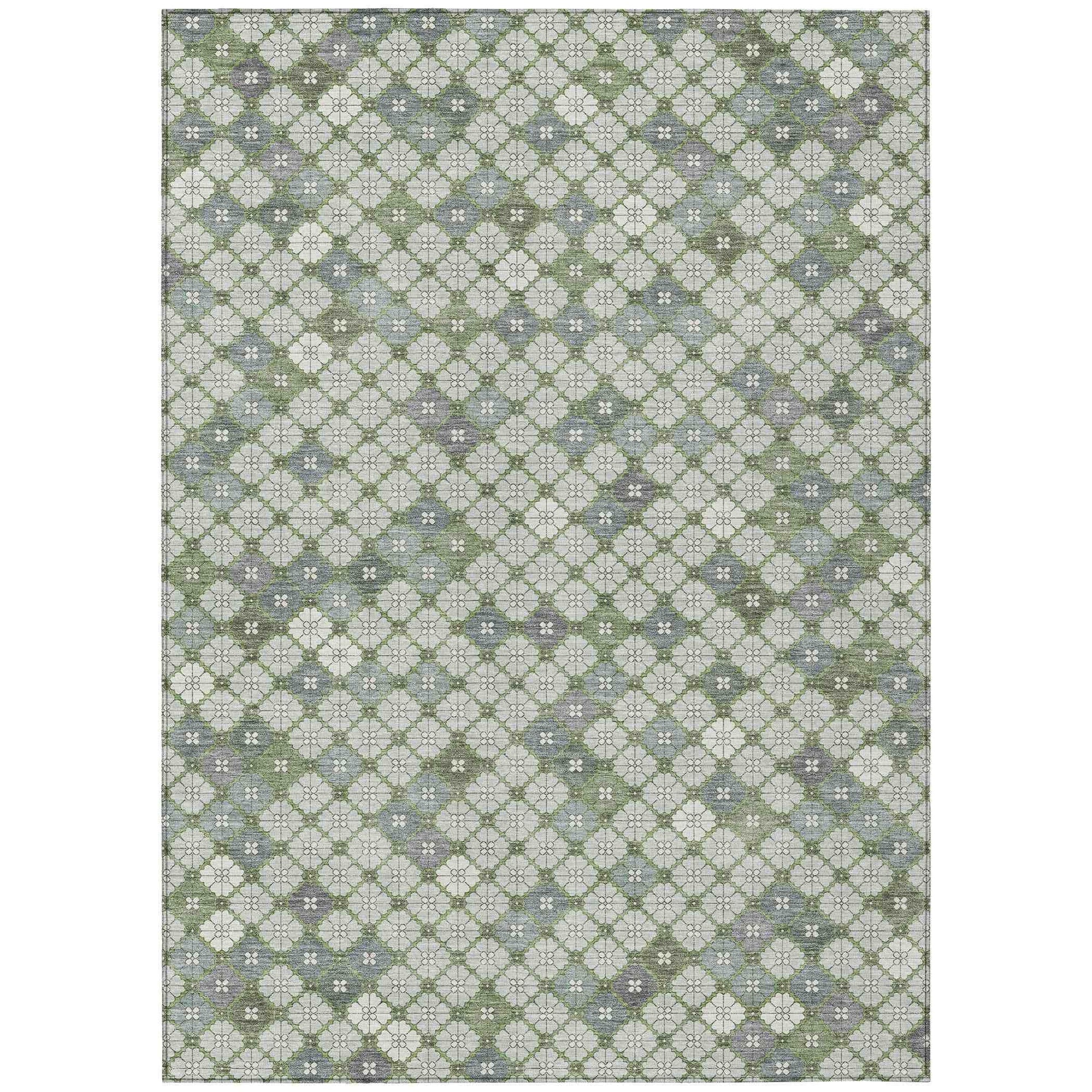 Addison Rugs Saelaris Green Washable Indoor-Outdoor Rug