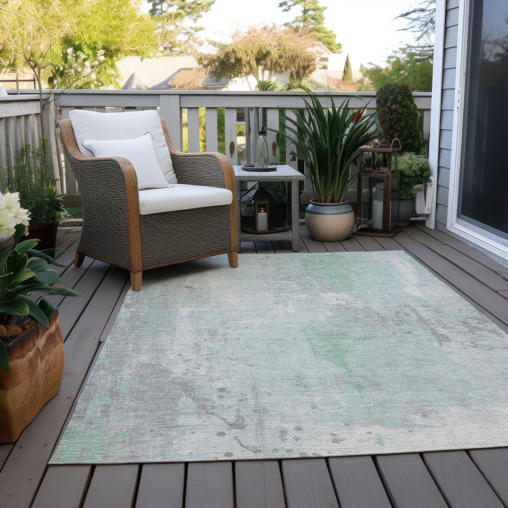 Addison Rugs Saelion Green Washable Indoor-Outdoor Rug