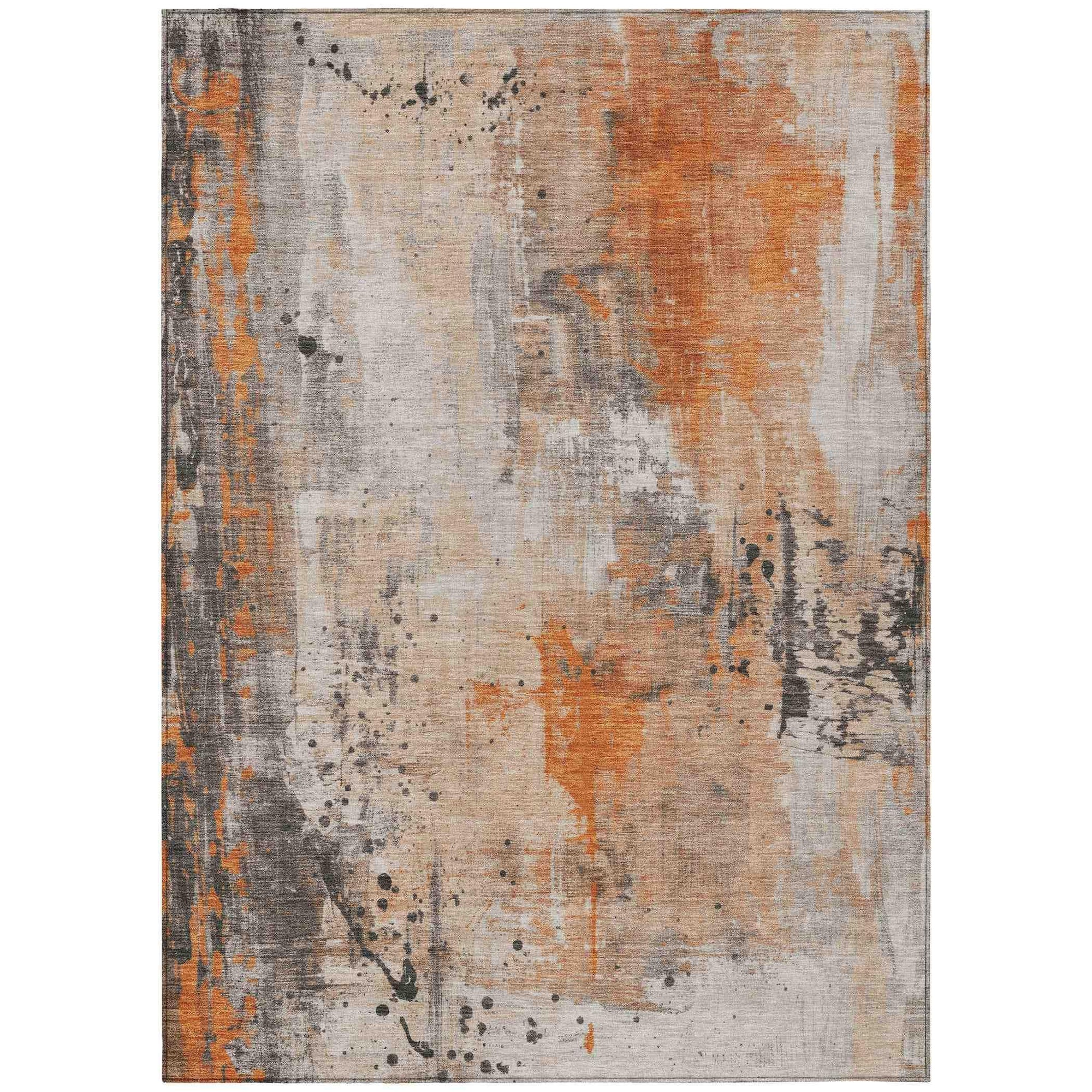 Addison Rugs Saelion Orange Washable Indoor-Outdoor Rug