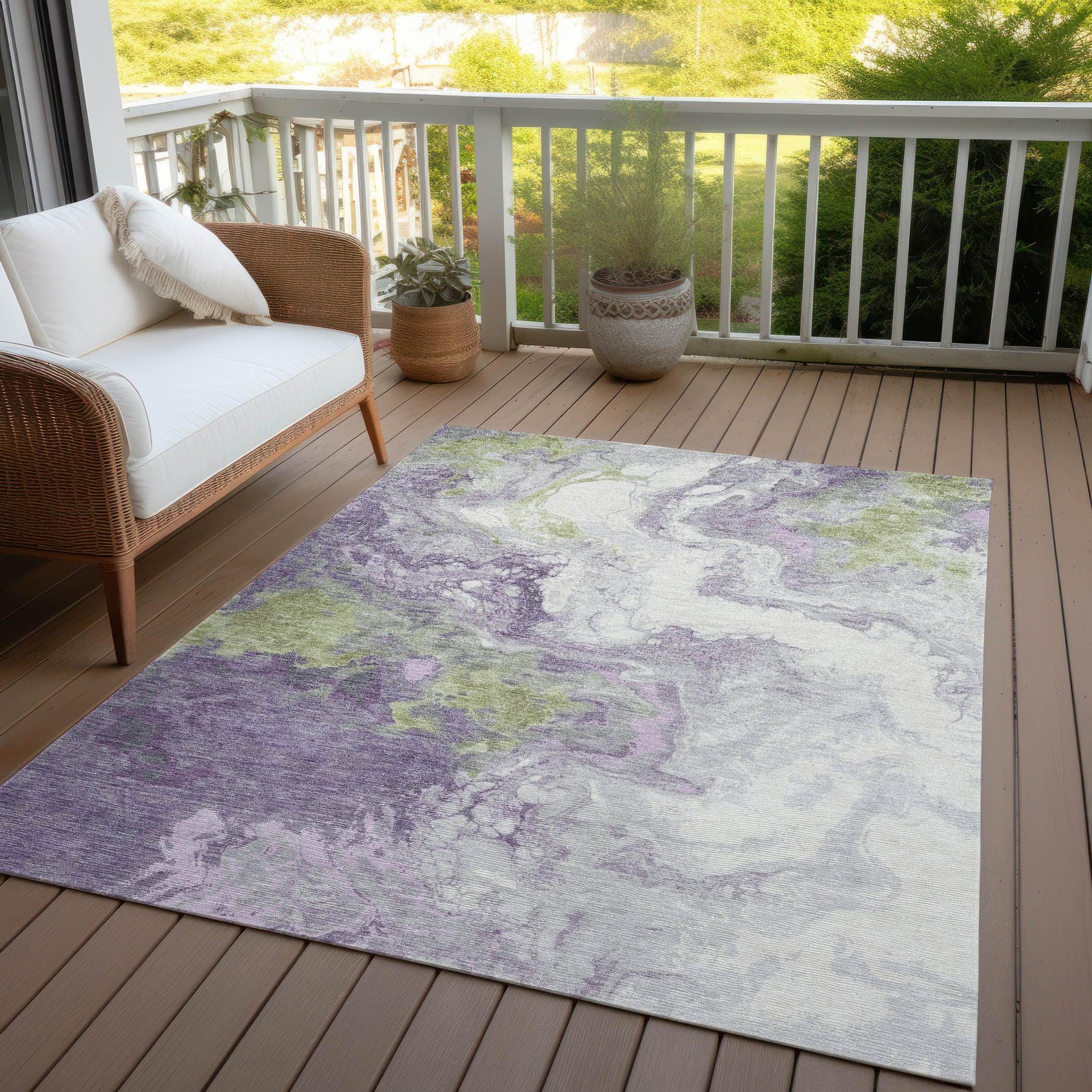Addison Rugs Saelira Purple Washable Indoor-Outdoor Rug
