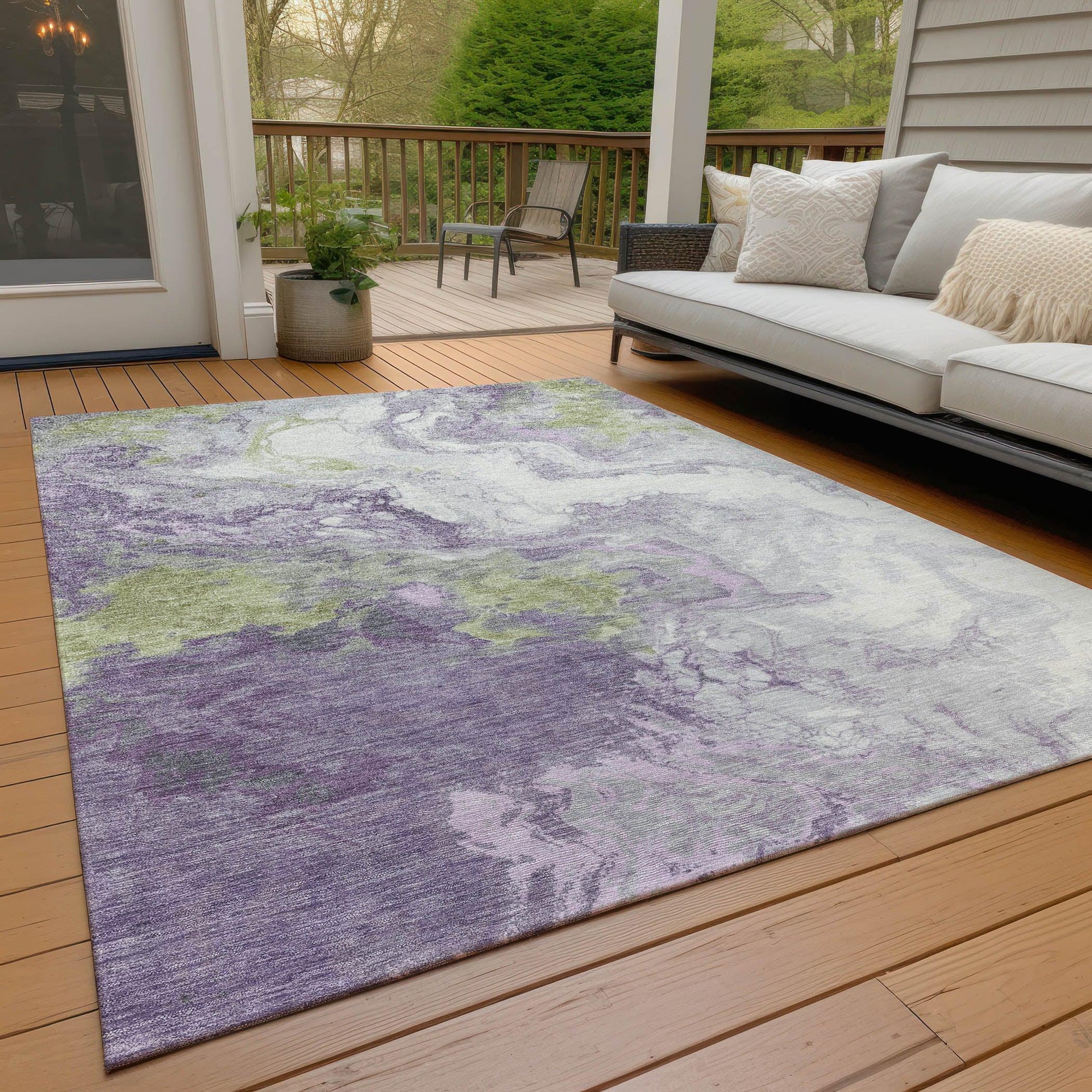 Addison Rugs Saelira Purple Washable Indoor-Outdoor Rug