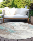 Saelira Teal Washable Indoor-Outdoor Rug