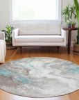 Saelira Teal Washable Indoor-Outdoor Rug