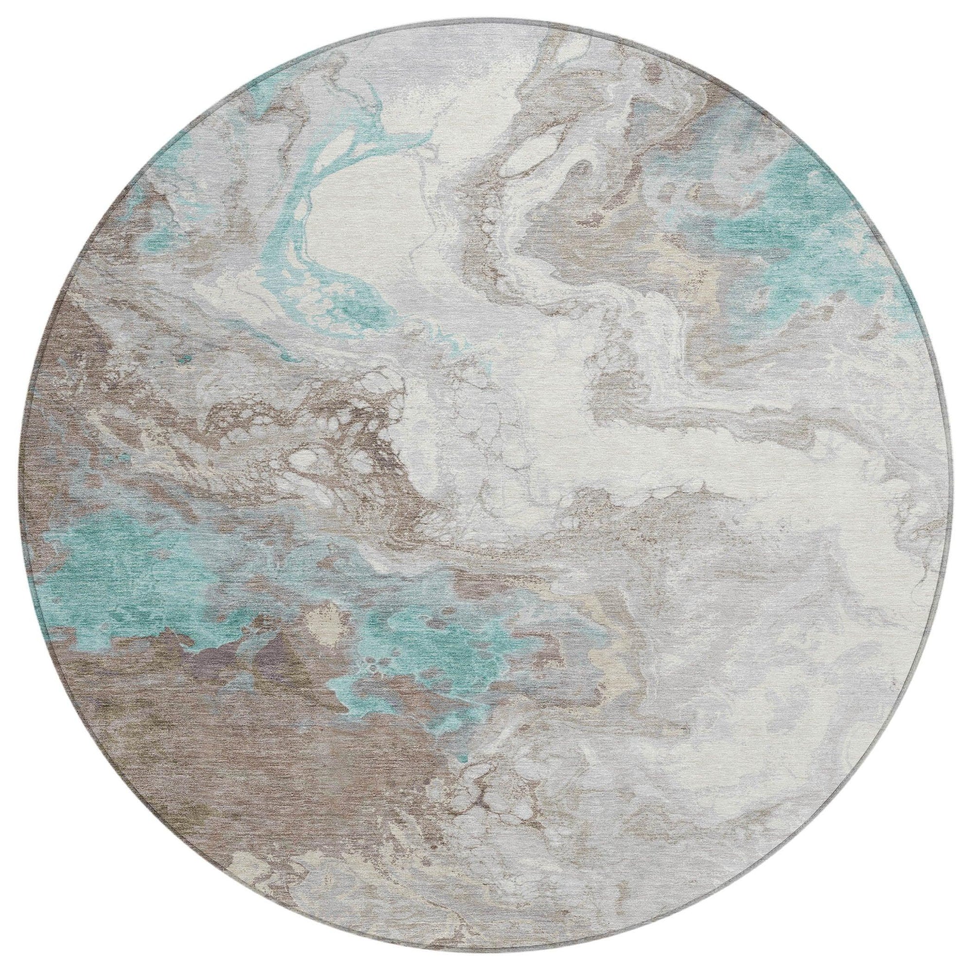Saelira Teal Washable Indoor-Outdoor Rug