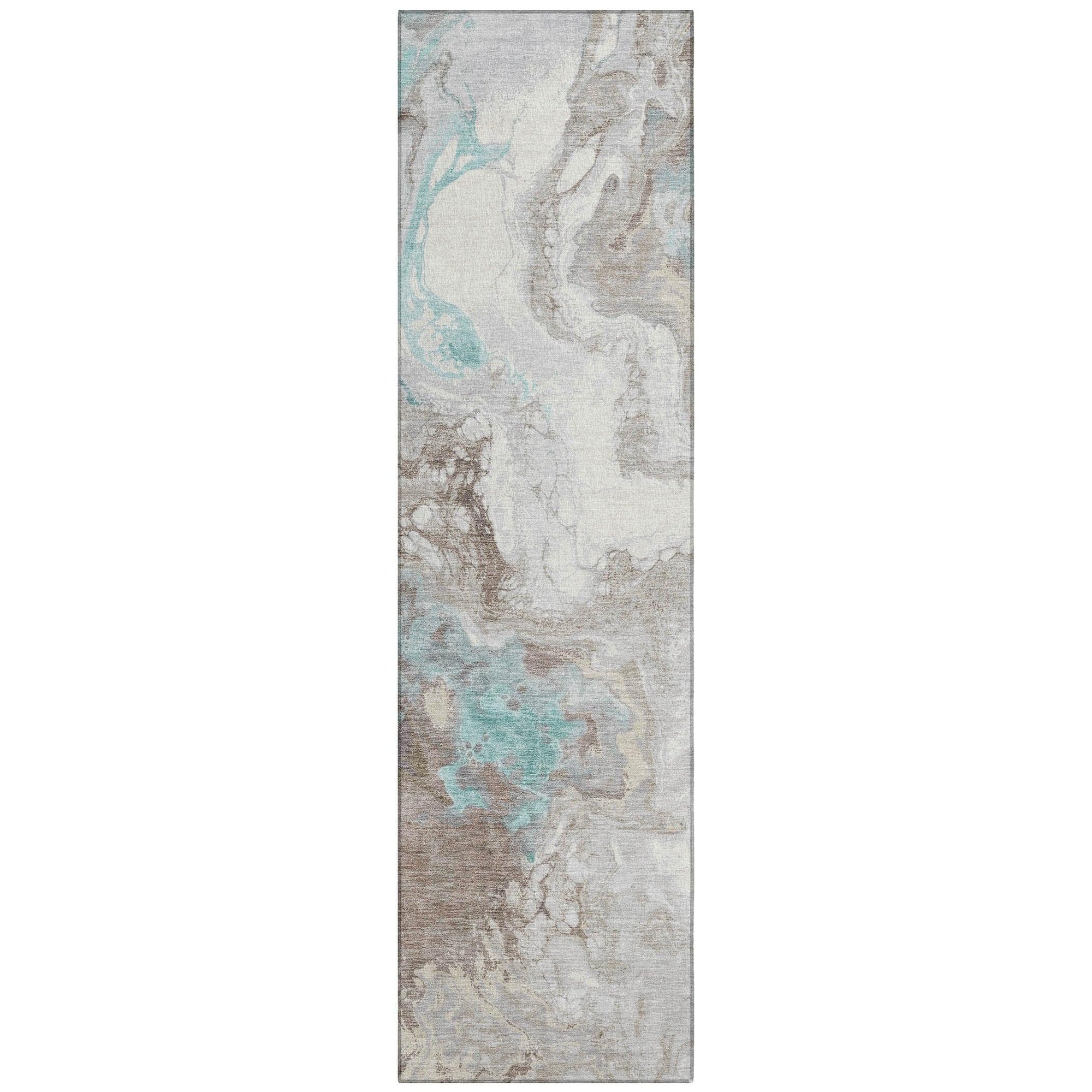 Saelira Teal Washable Indoor-Outdoor Rug