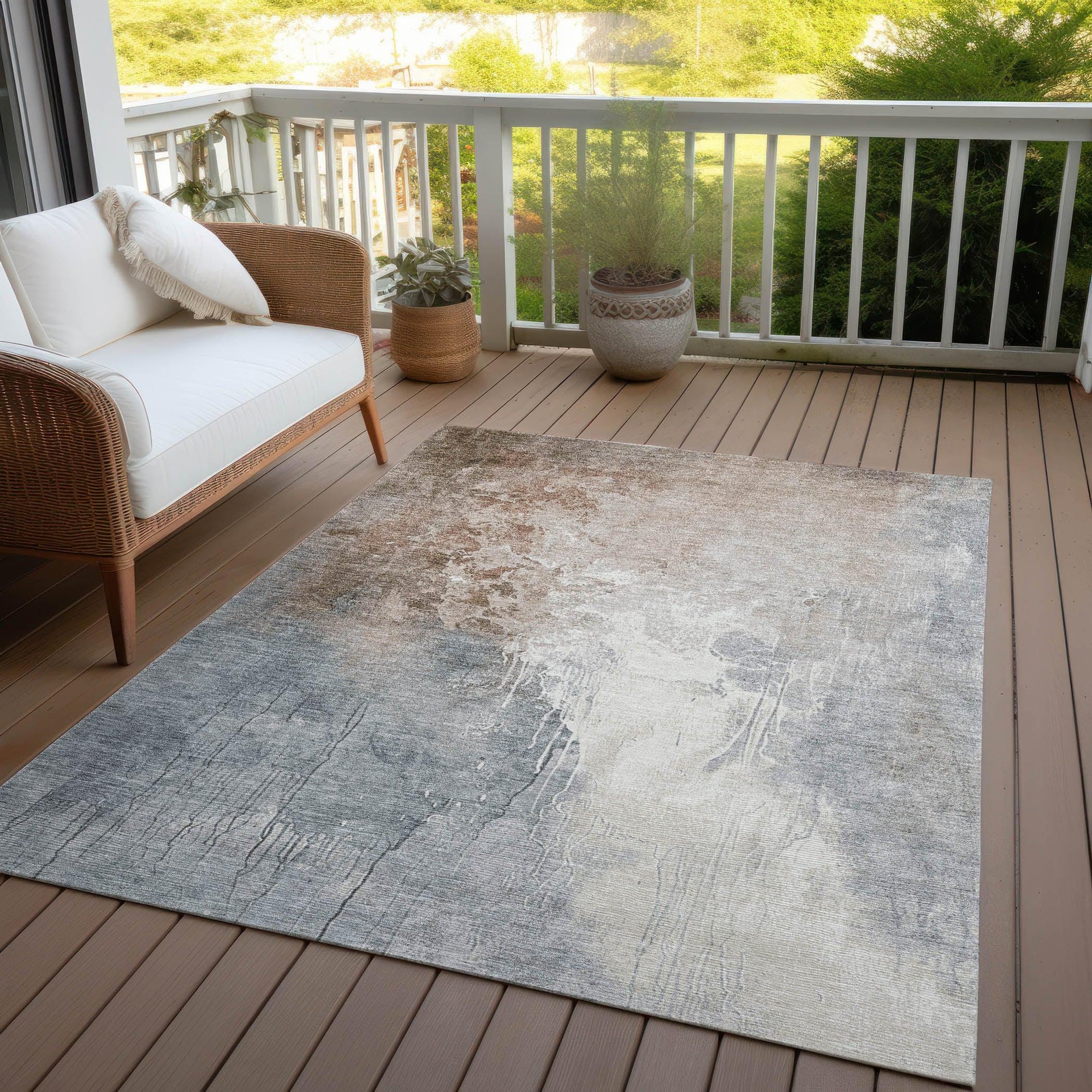 Addison Rugs Saelius Orange Washable Indoor-Outdoor Rug