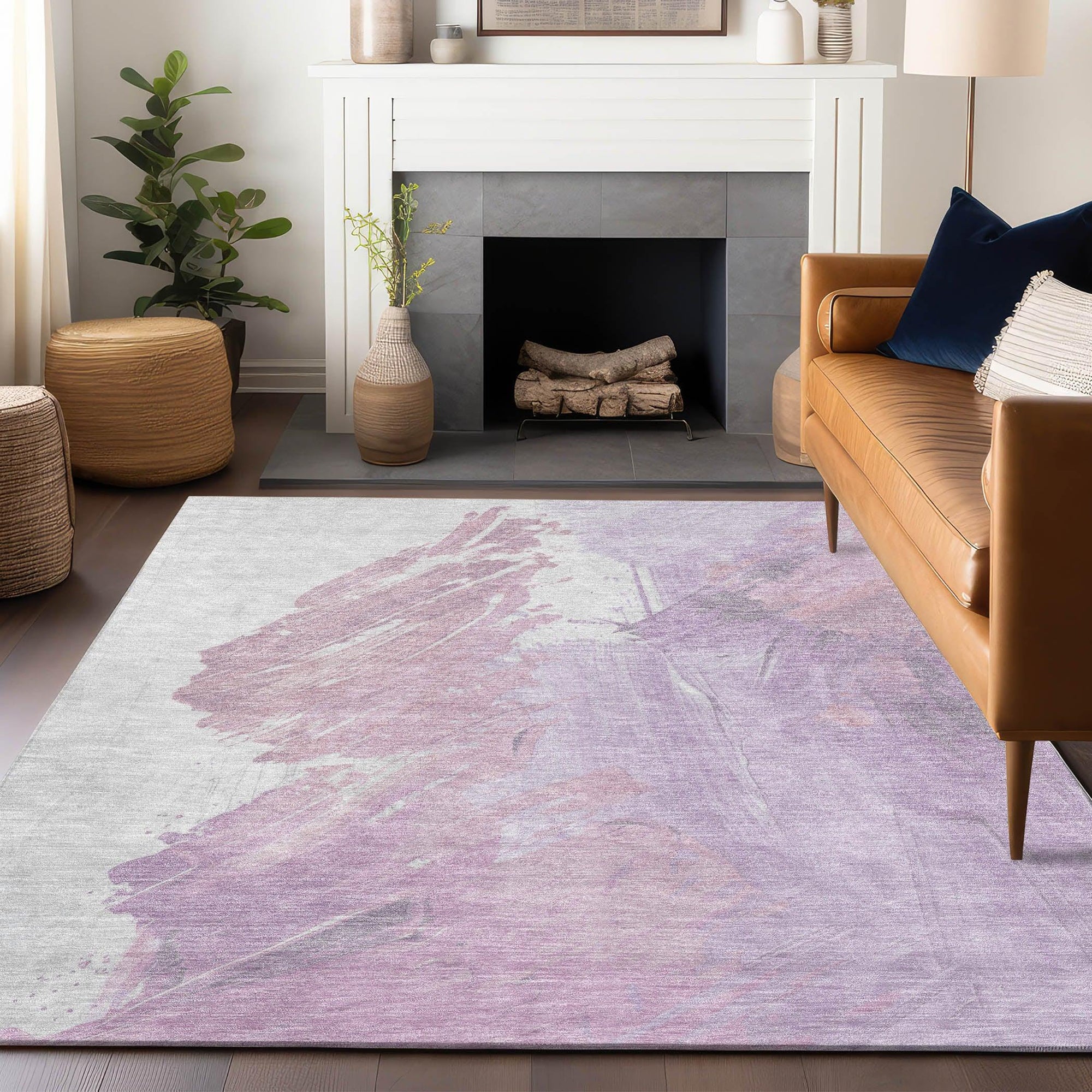 Addison Rugs Saelon Purple Washable Indoor-Outdoor Rug