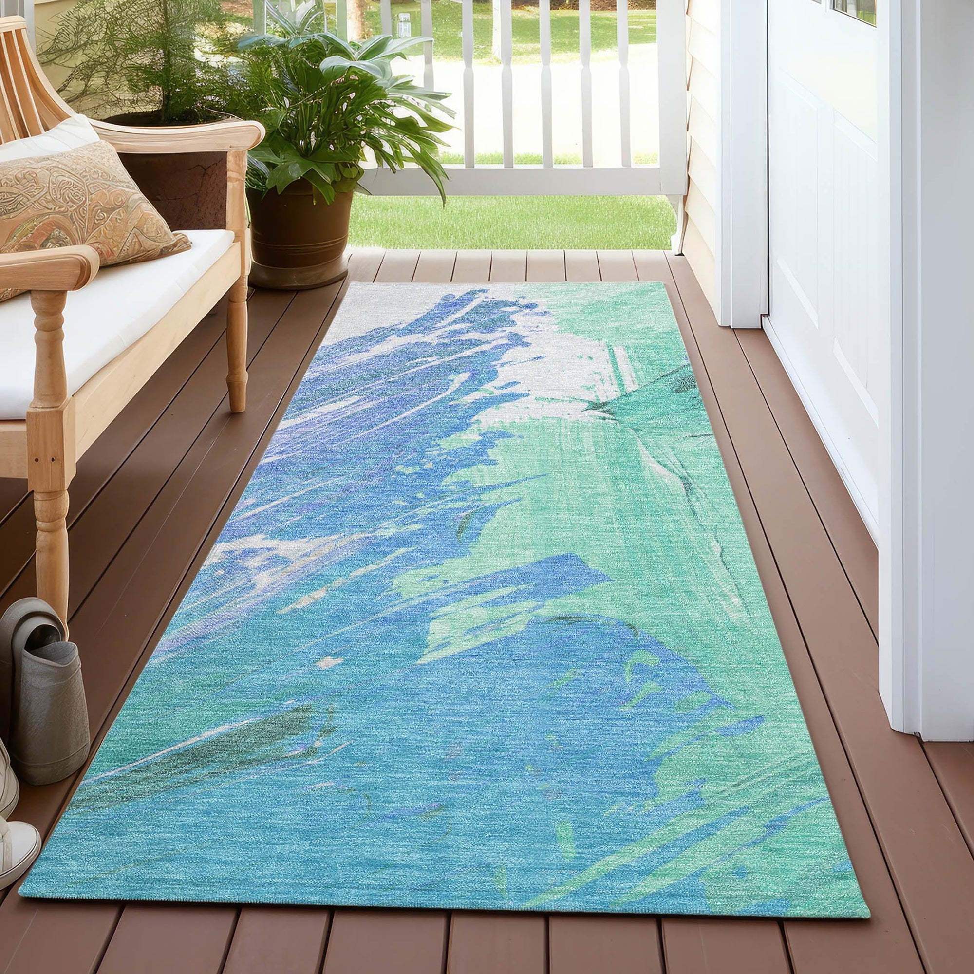 Addison Rugs Saelon Blue Washable Indoor-Outdoor Rug
