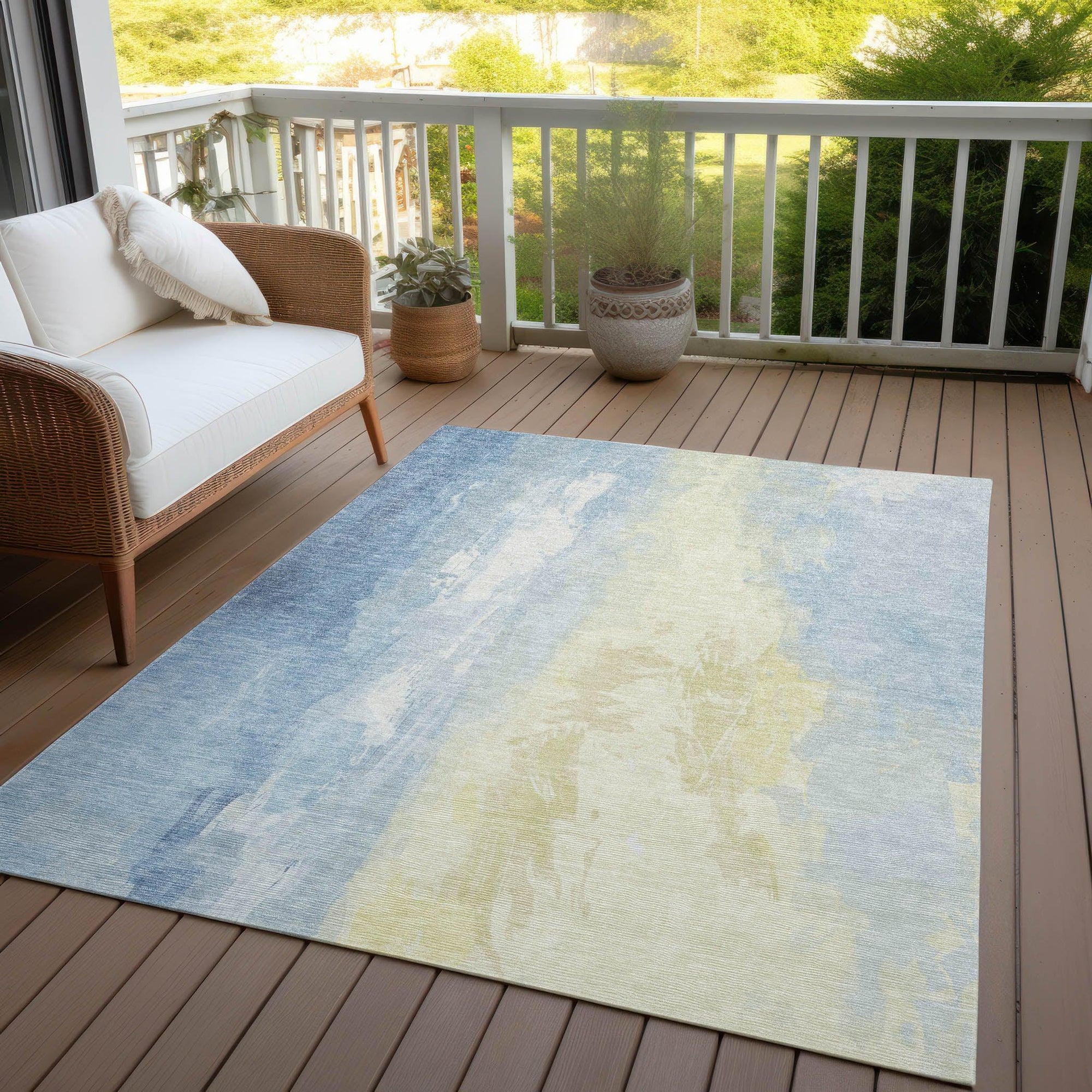 Addison Rugs Saelor Blue Washable Indoor-Outdoor Rug
