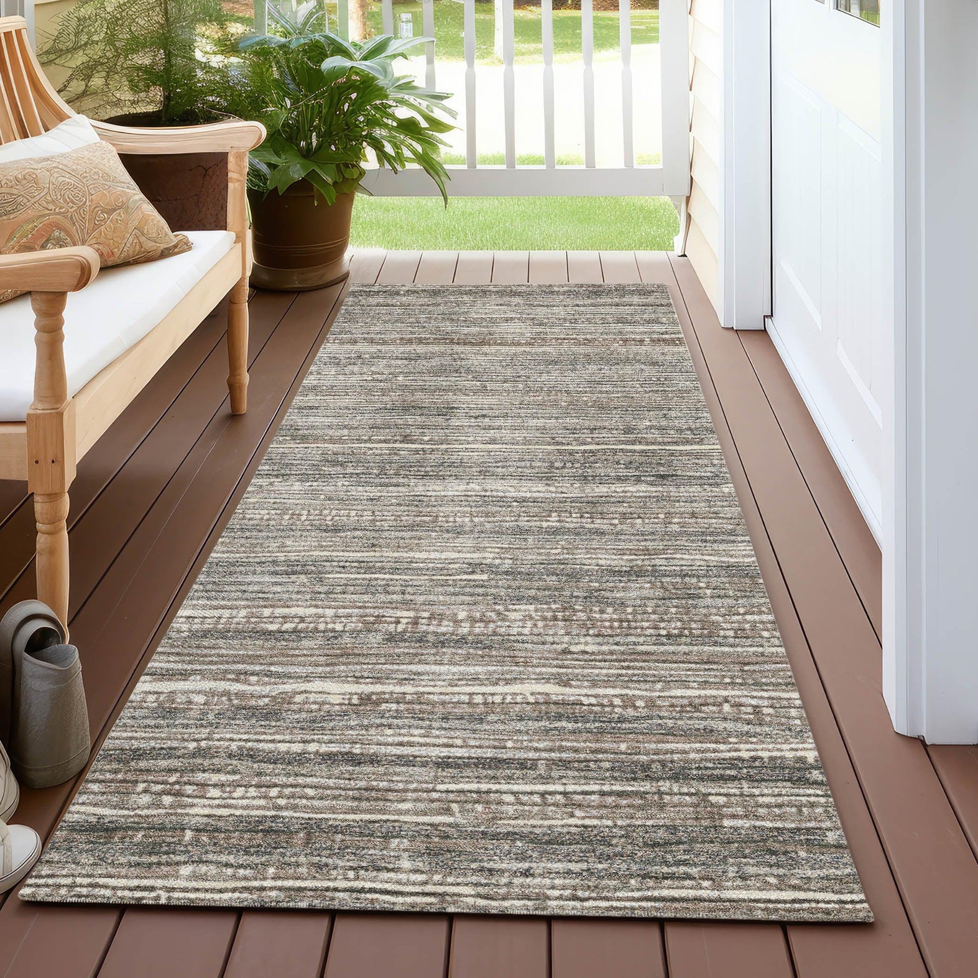 Addison Rugs Taelain Brown Washable Indoor-Outdoor Rug