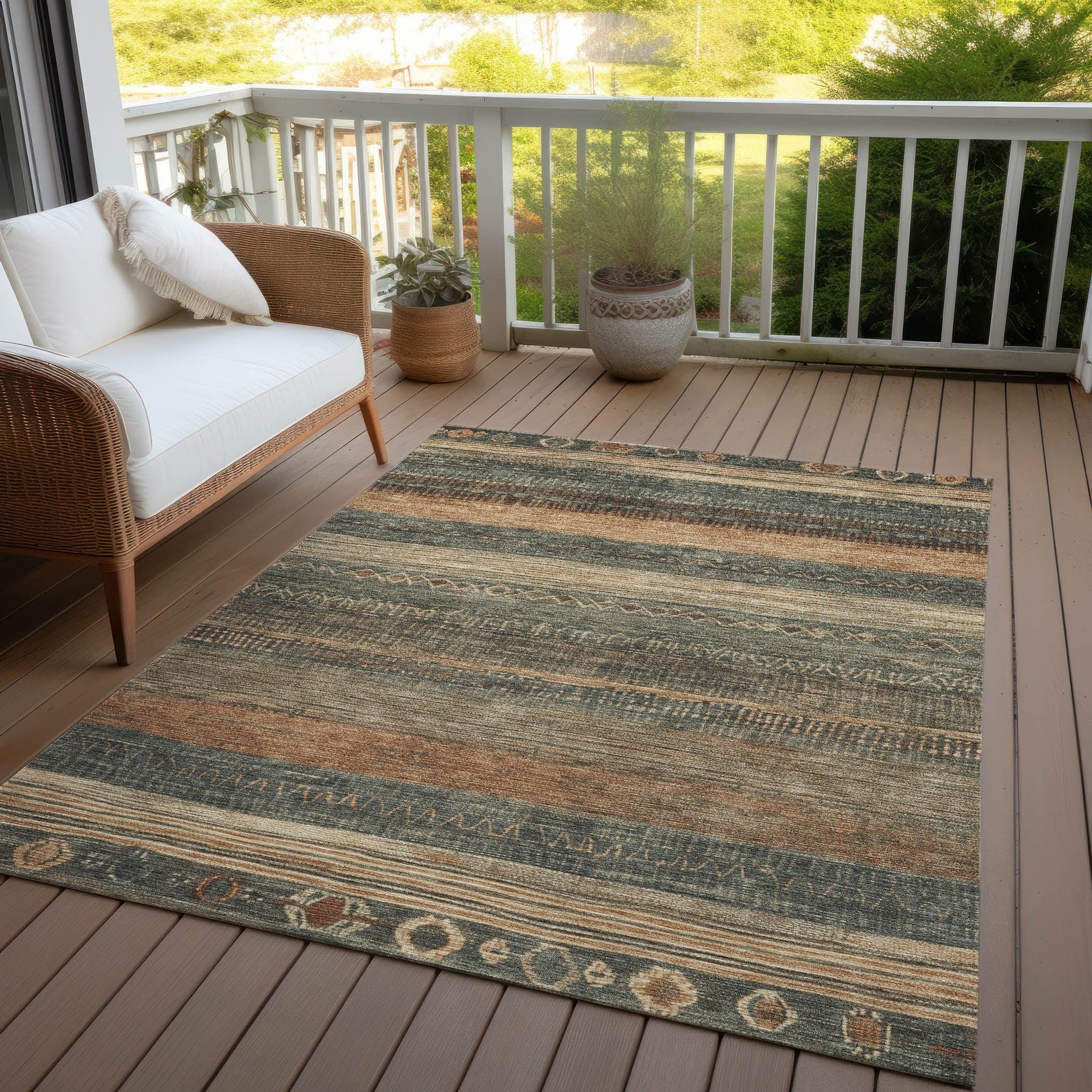 Addison Rugs Taelanor Green Washable Indoor-Outdoor Rug
