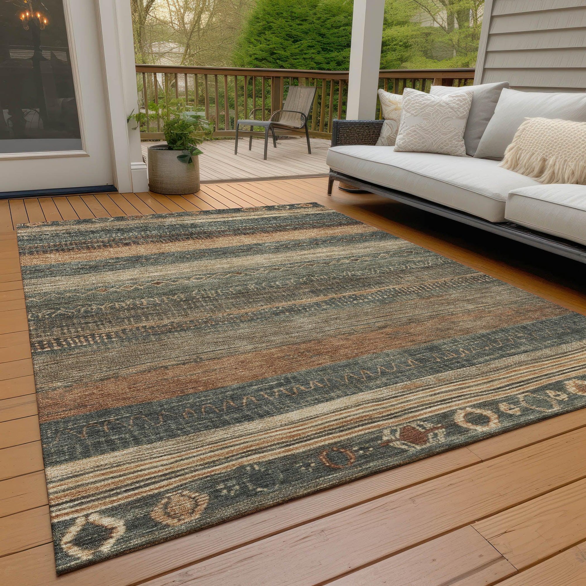 Addison Rugs Taelanor Green Washable Indoor-Outdoor Rug