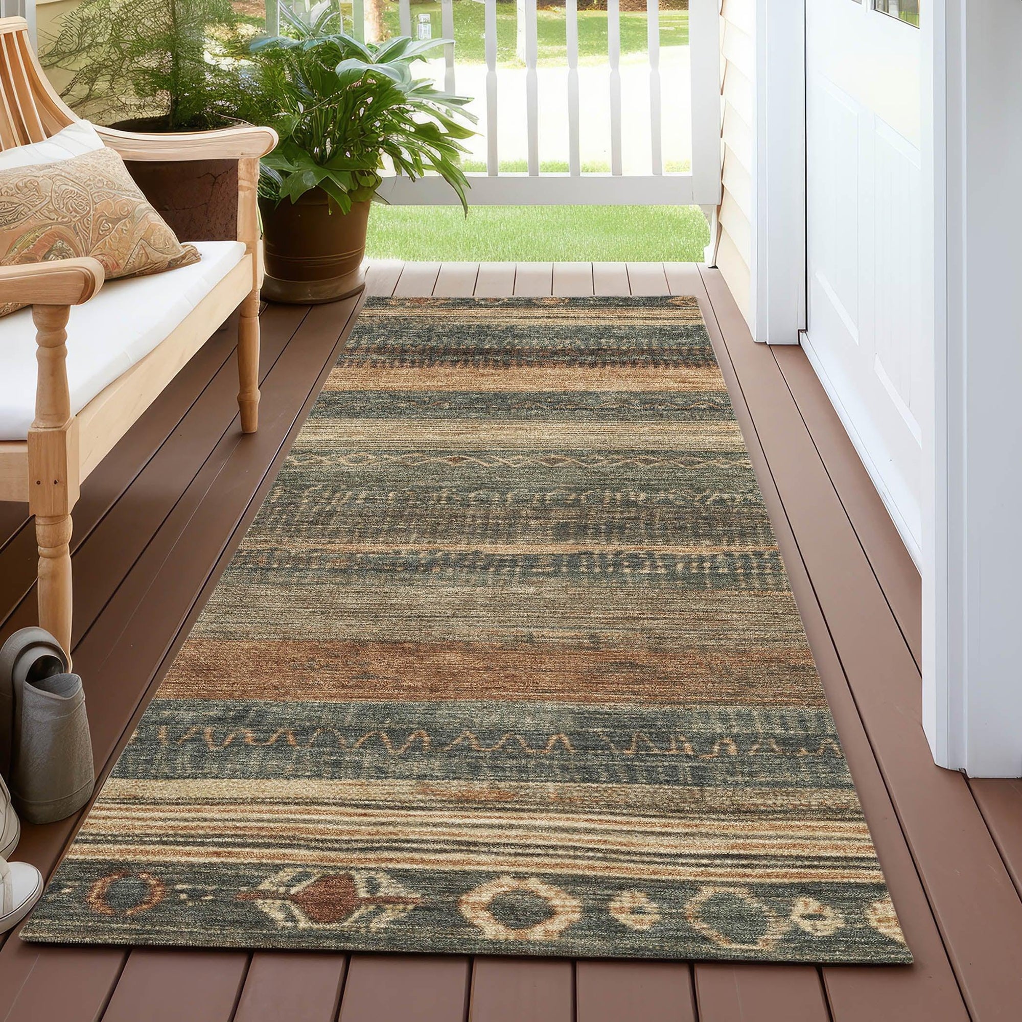 Addison Rugs Taelanor Green Washable Indoor-Outdoor Rug