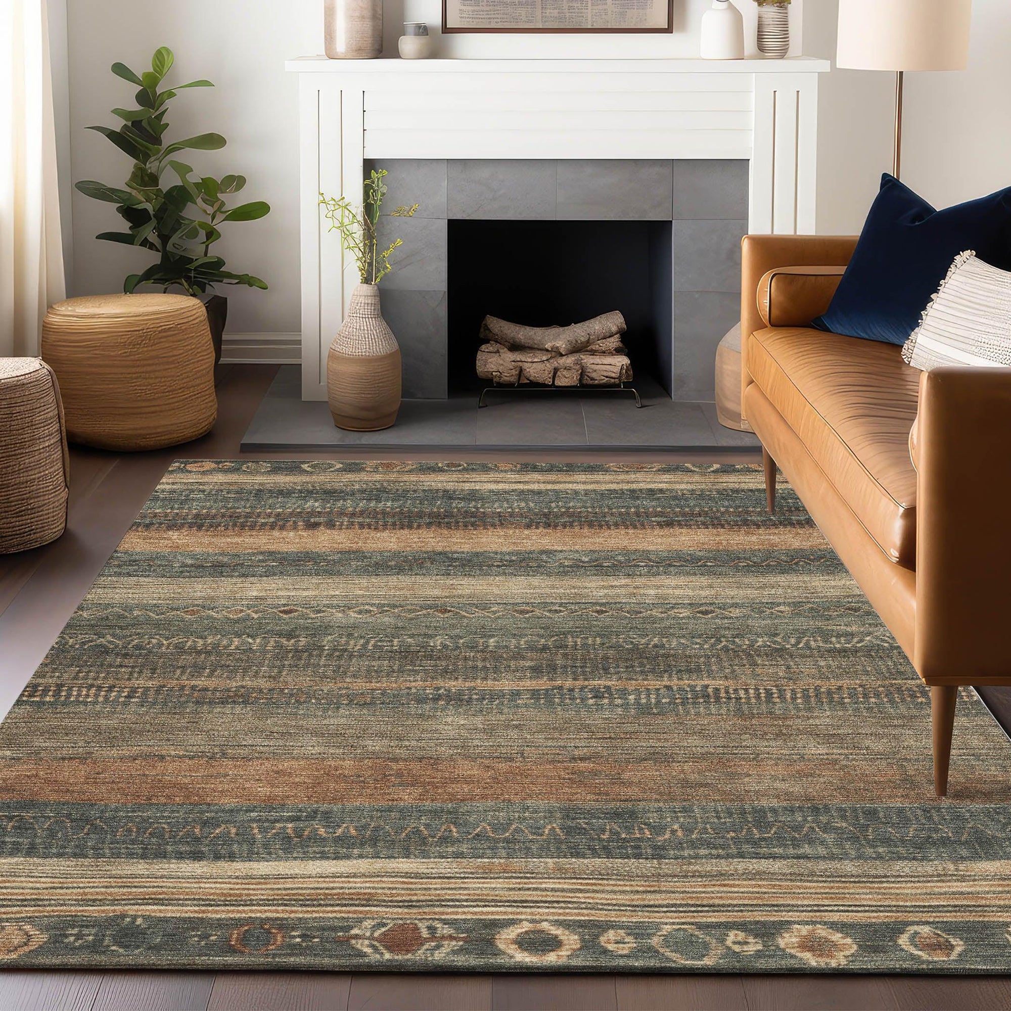 Addison Rugs Taelanor Green Washable Indoor-Outdoor Rug