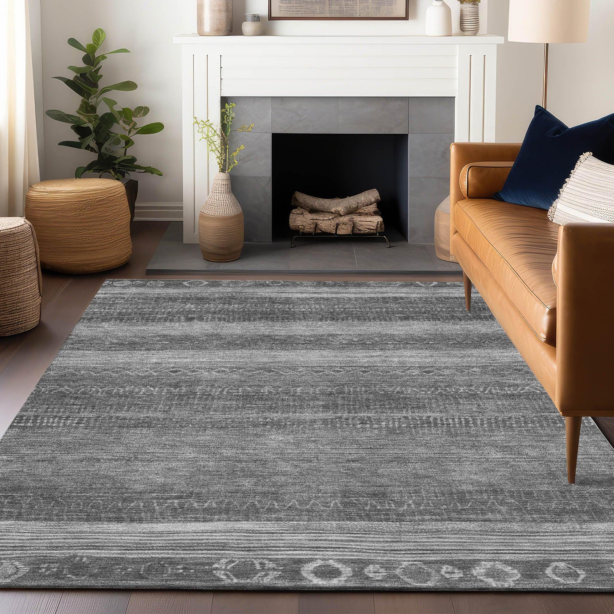 Addison Rugs Taelanor Gray Washable Indoor-Outdoor Rug