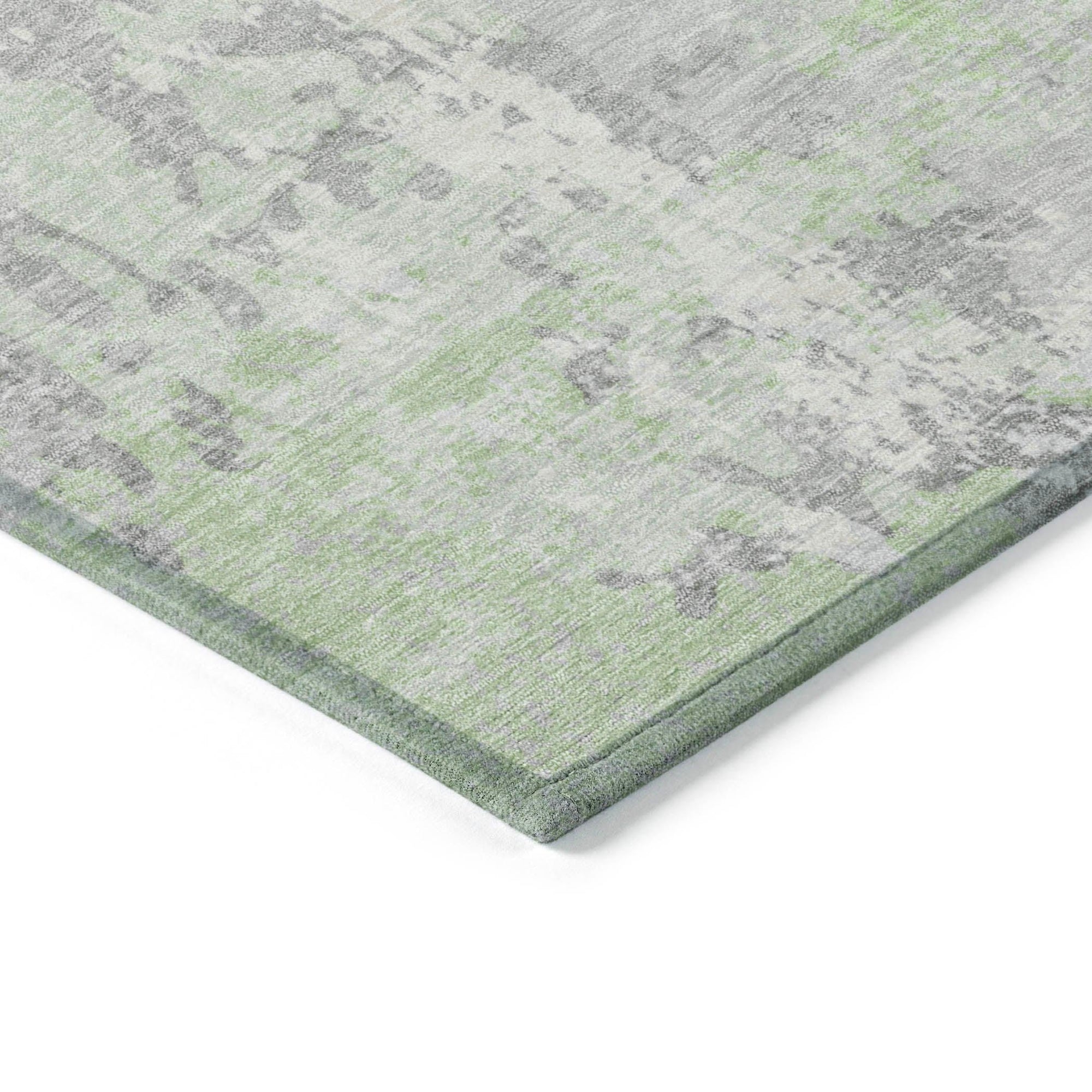 Taelara Green Washable Indoor-Outdoor Rug