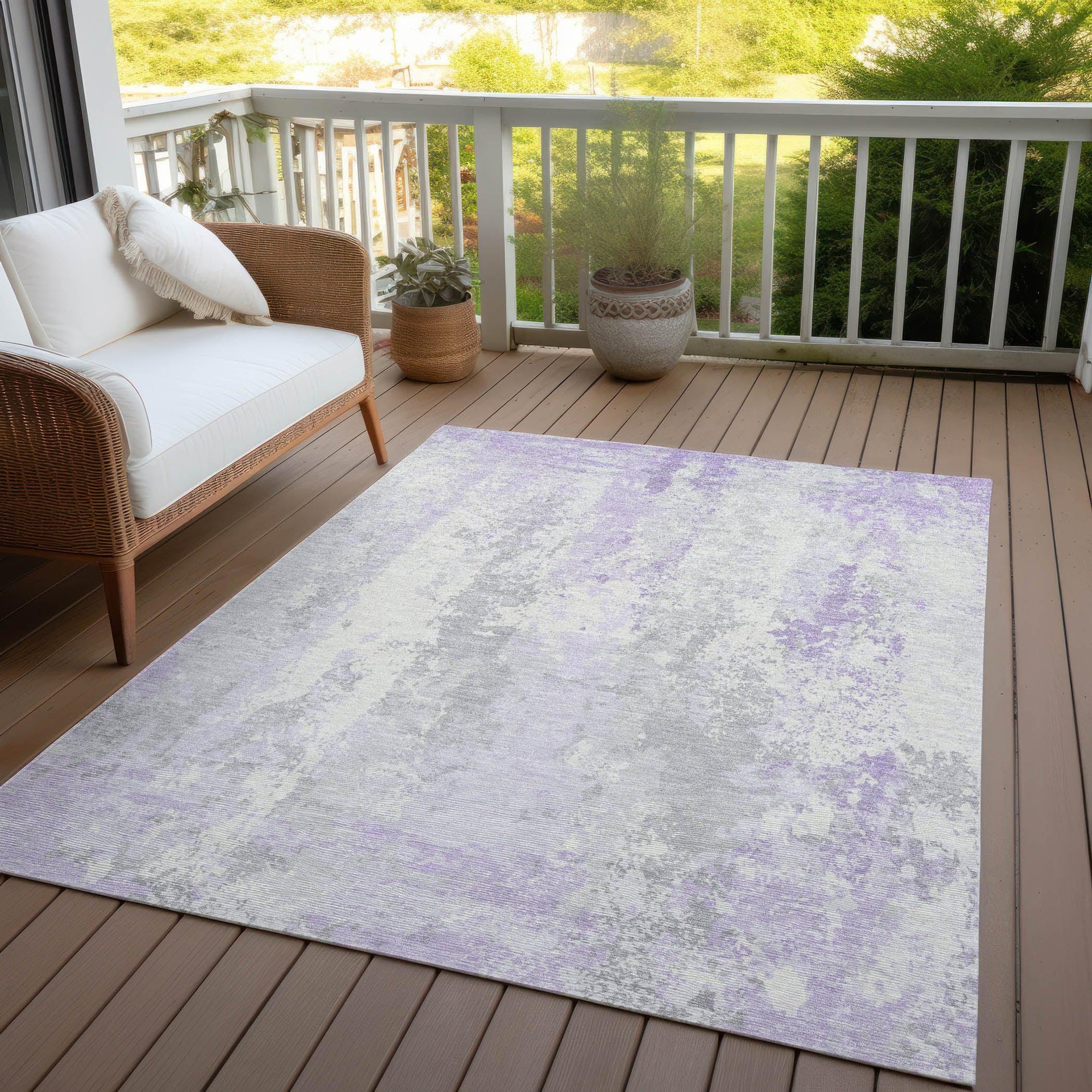 Addison Rugs Taelara Purple Washable Indoor-Outdoor Rug