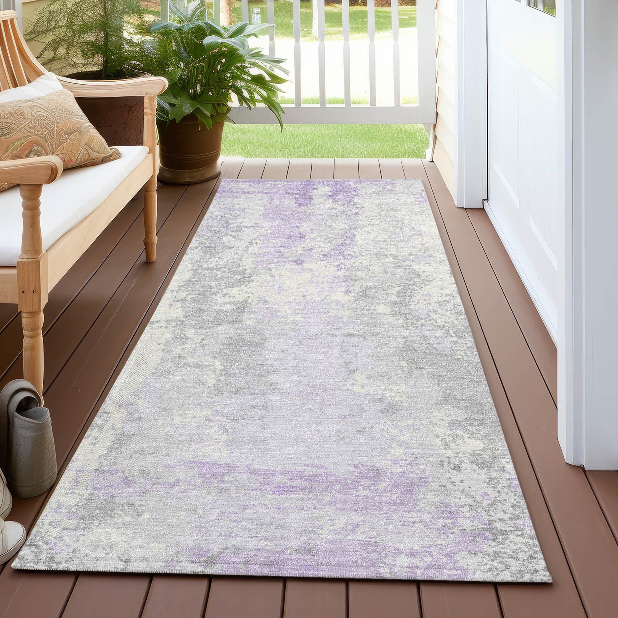Addison Rugs Taelara Purple Washable Indoor-Outdoor Rug