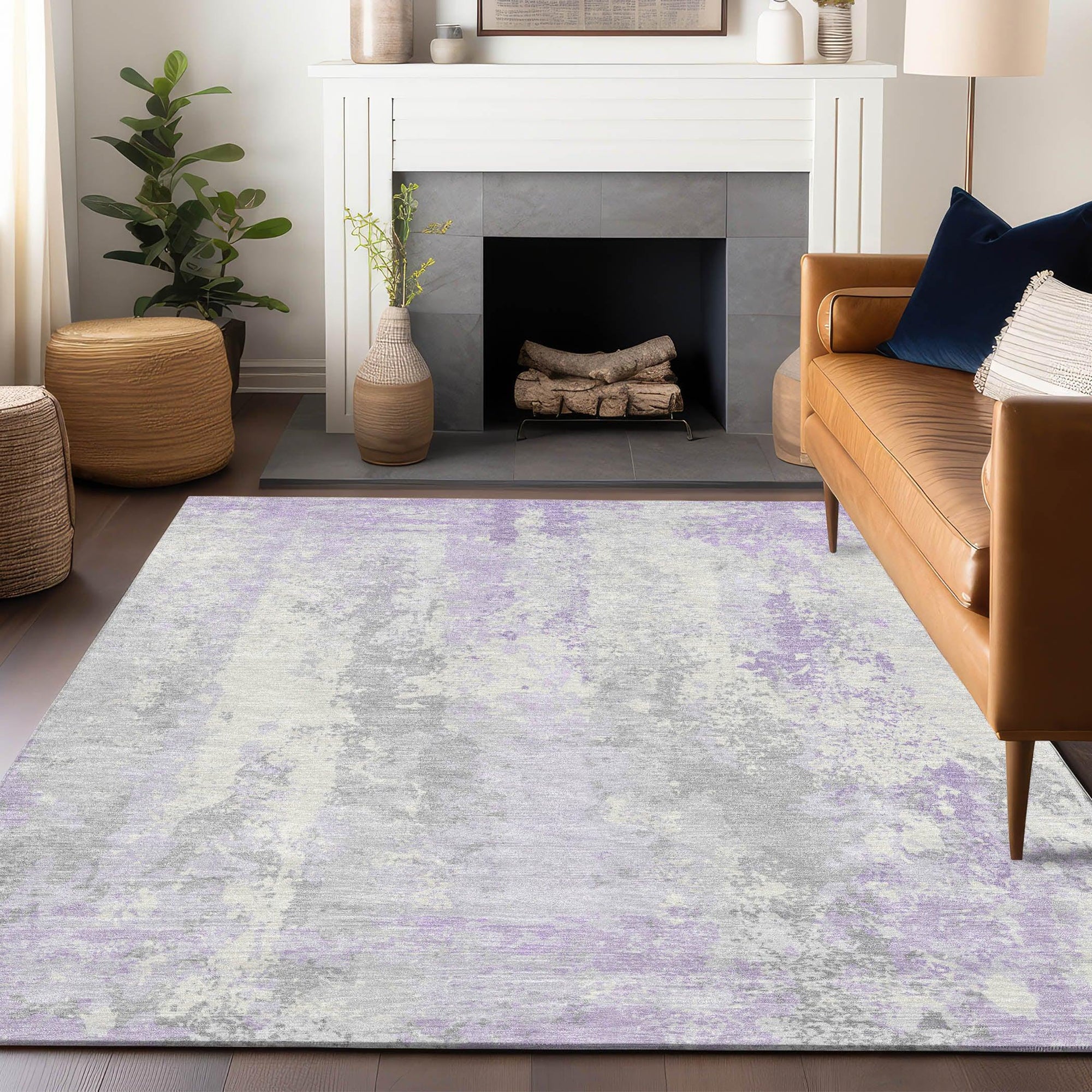 Addison Rugs Taelara Purple Washable Indoor-Outdoor Rug