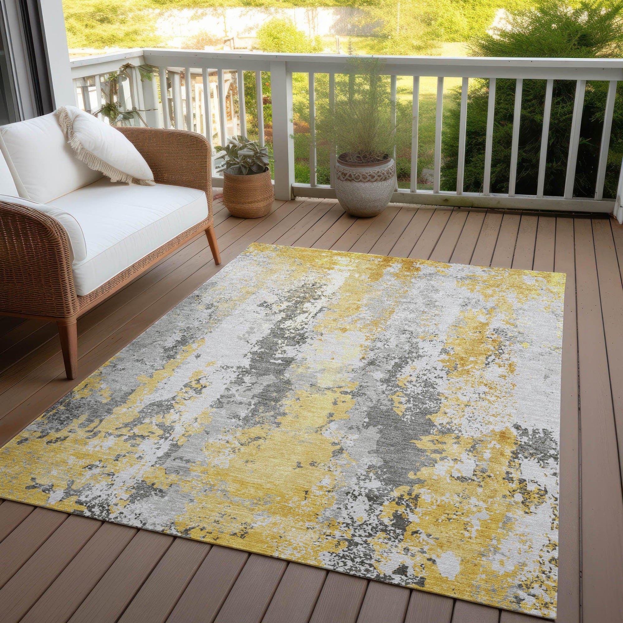 Addison Rugs Taelara Gold Washable Indoor-Outdoor Rug